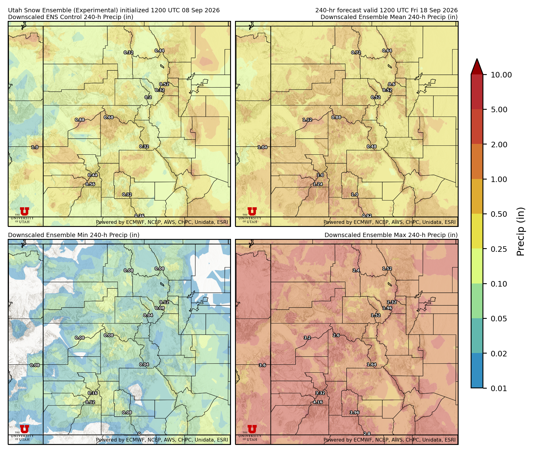 Click to enlarge the NAEFS precipitation Latest NAEFS total precipitation forecast