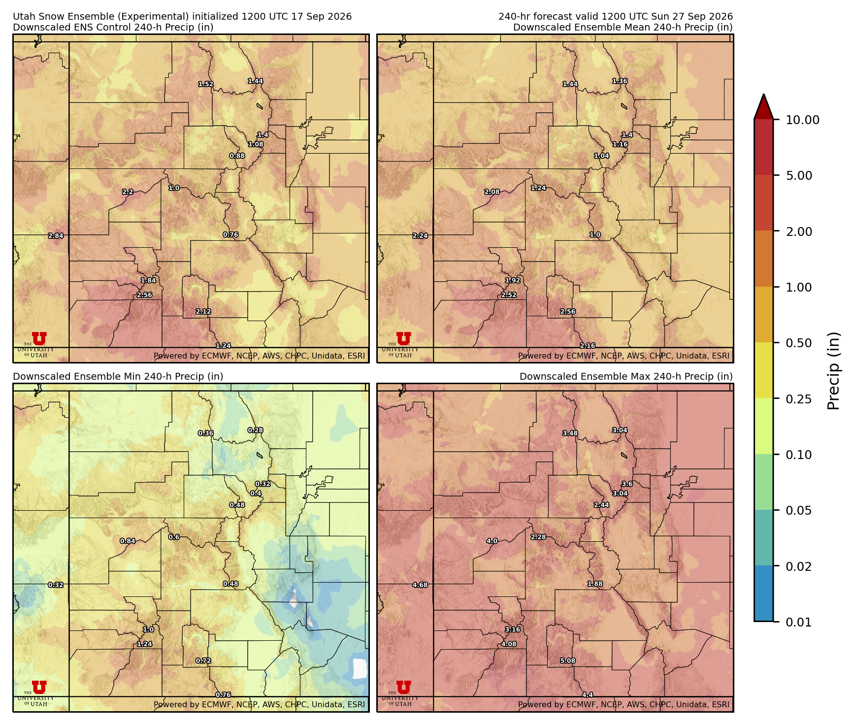 Click to enlarge the NAEFS precipitation Latest NAEFS total precipitation forecast