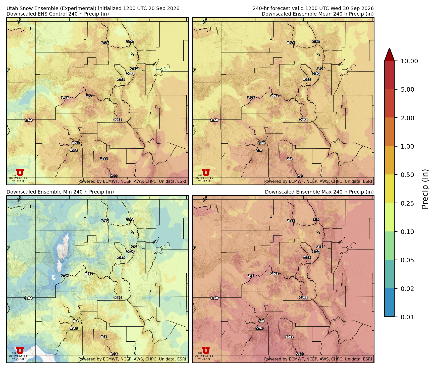 Click to enlarge the NAEFS precipitation Latest NAEFS total precipitation forecast