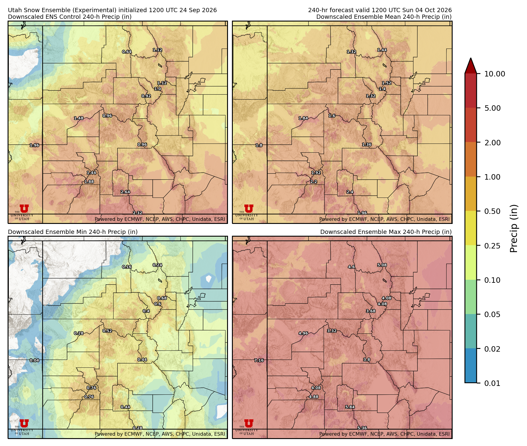 Click to enlarge the NAEFS precipitation Latest NAEFS total precipitation forecast