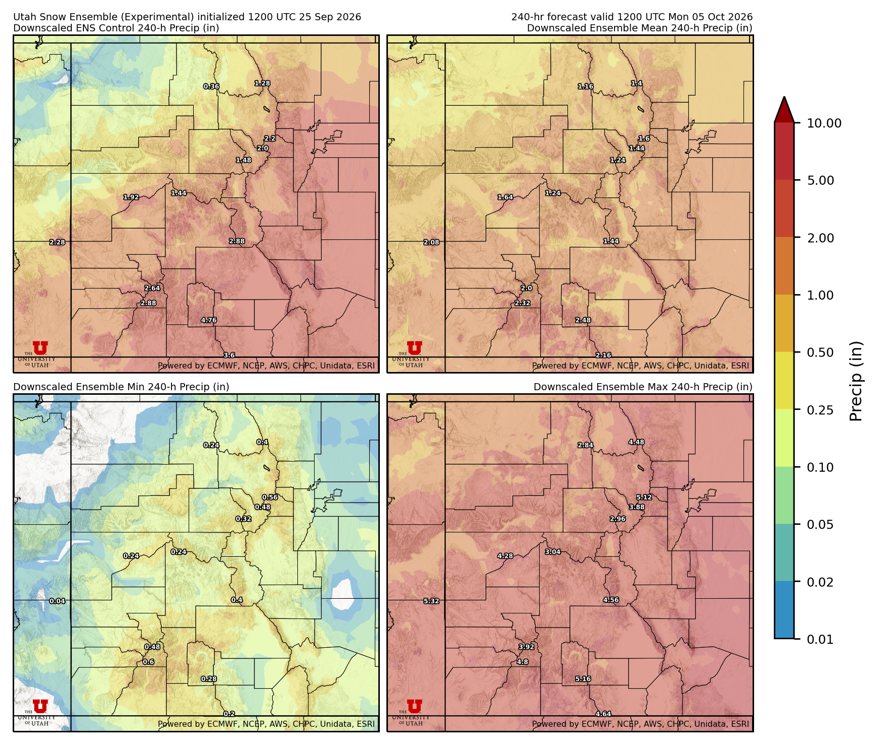Click to enlarge the NAEFS precipitation Latest NAEFS total precipitation forecast