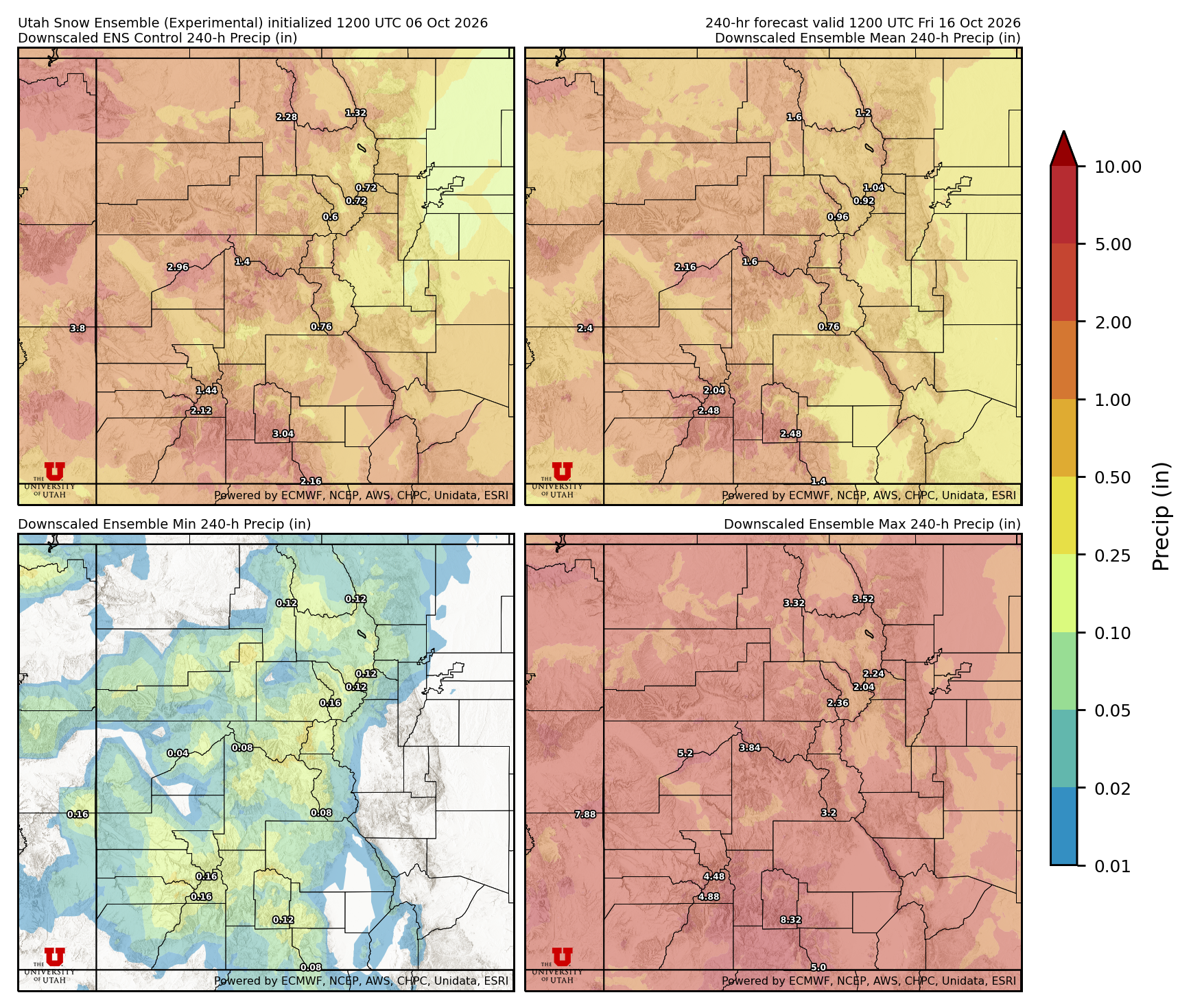 Click to enlarge the NAEFS precipitation Latest NAEFS total precipitation forecast
