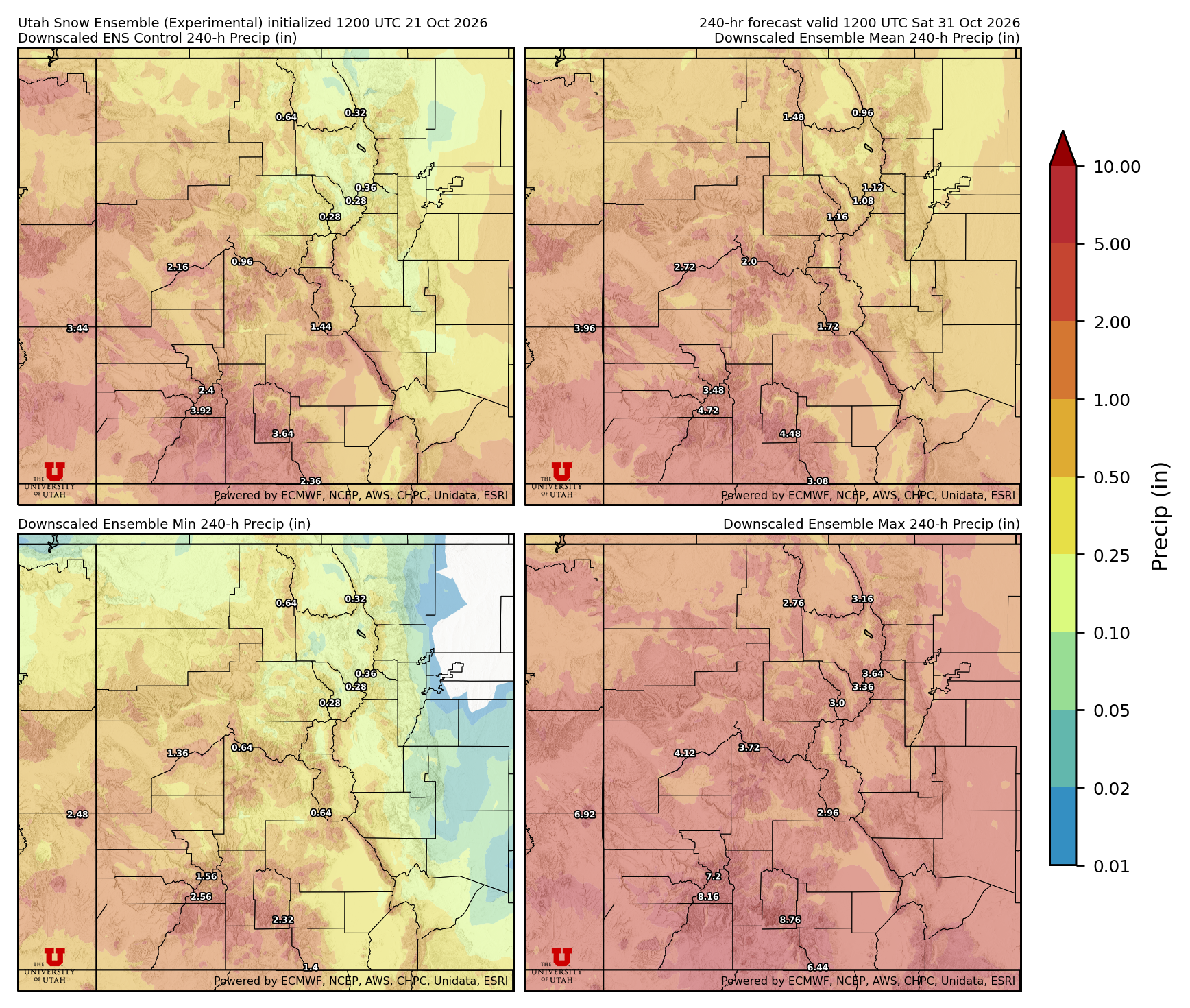 Click to enlarge the NAEFS precipitation Latest NAEFS total precipitation forecast