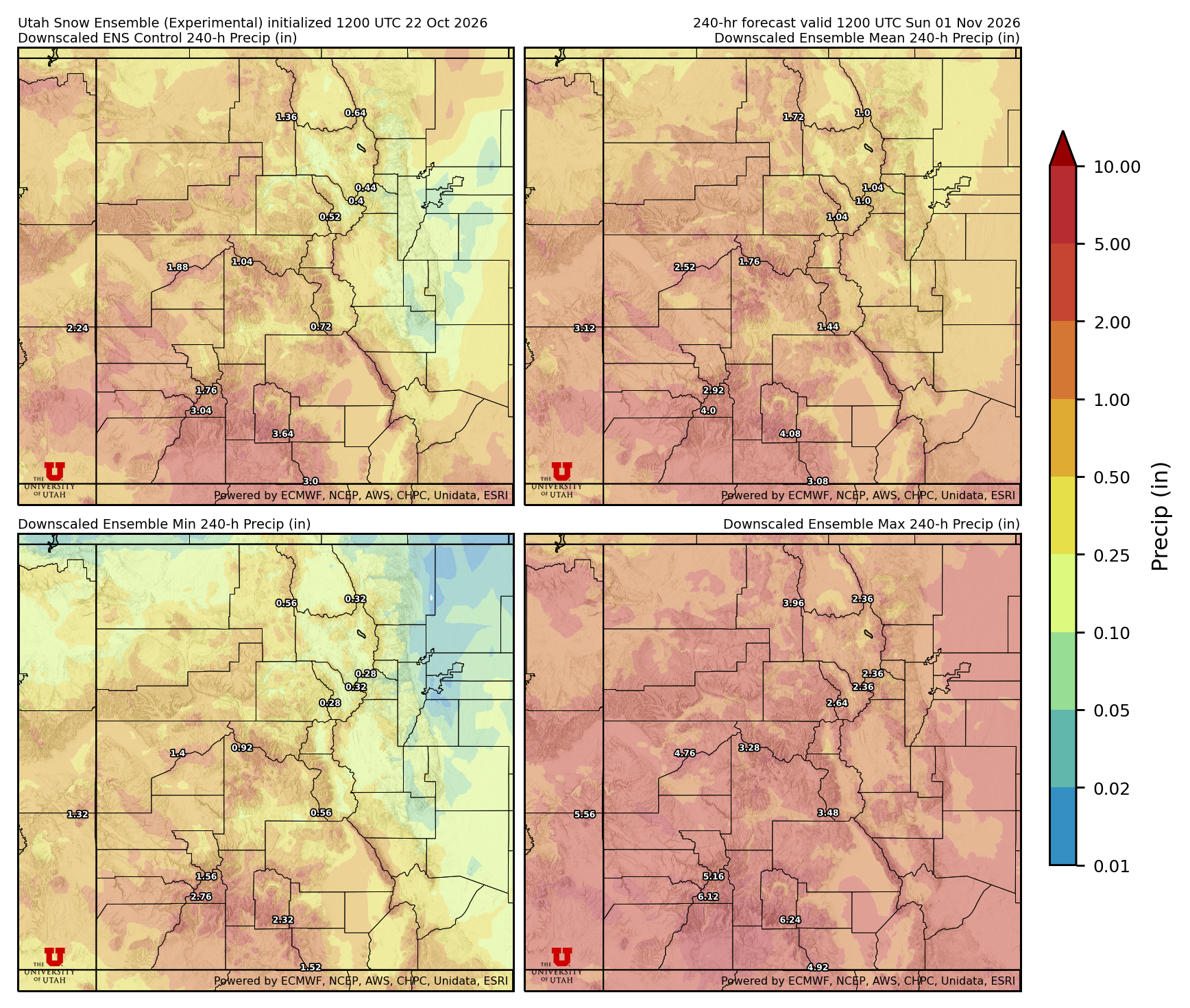 Click to enlarge the NAEFS precipitation Latest NAEFS total precipitation forecast