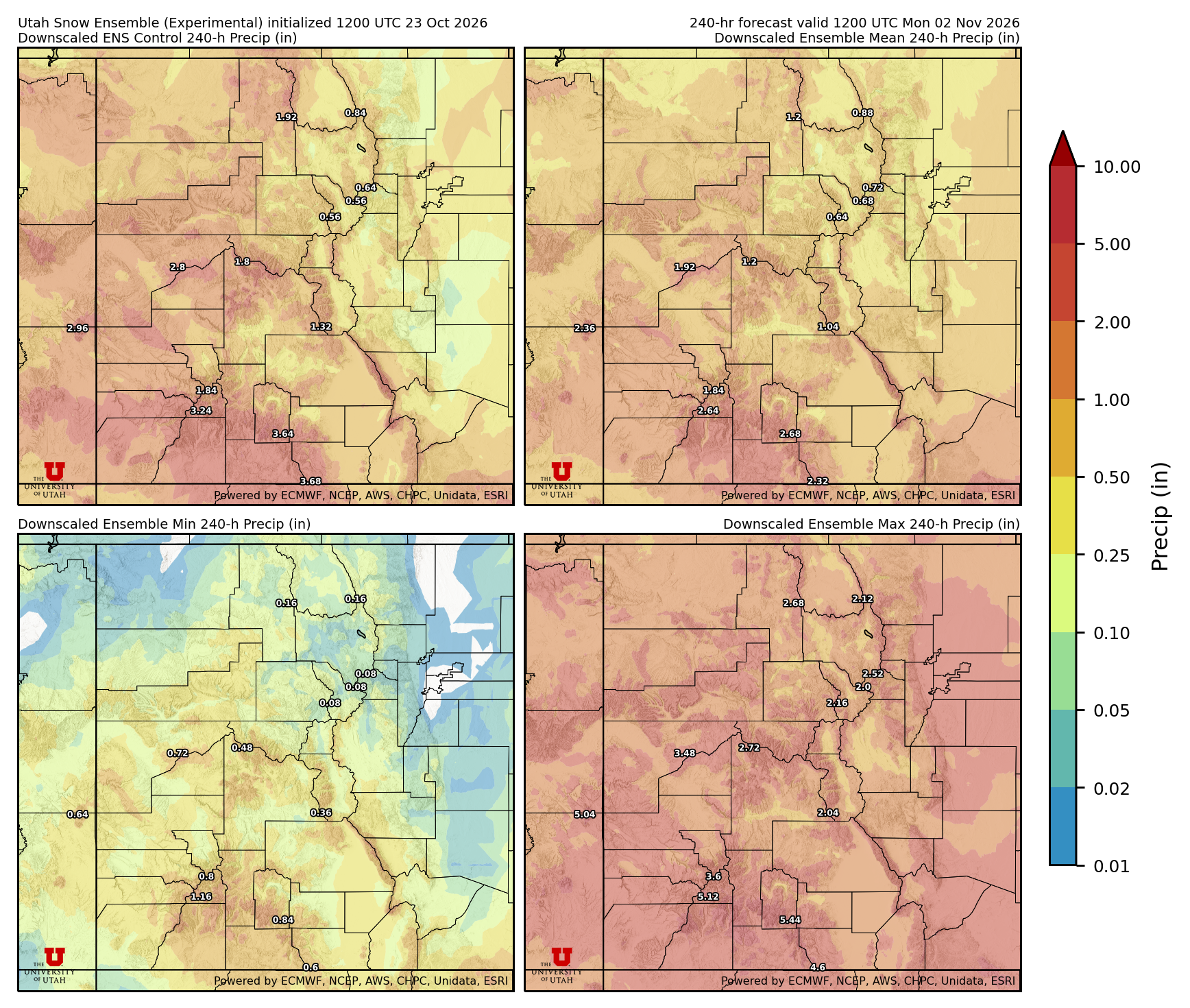 Click to enlarge the NAEFS precipitation Latest NAEFS total precipitation forecast