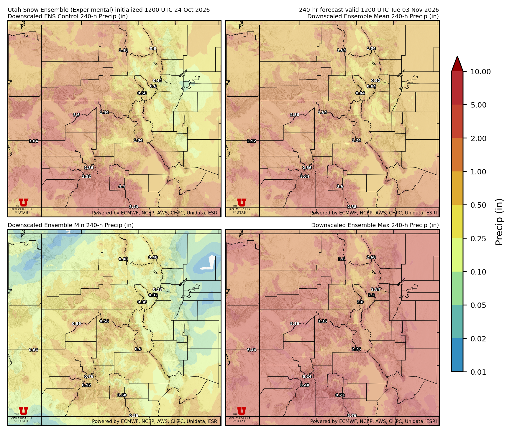 Click to enlarge the NAEFS precipitation Latest NAEFS total precipitation forecast