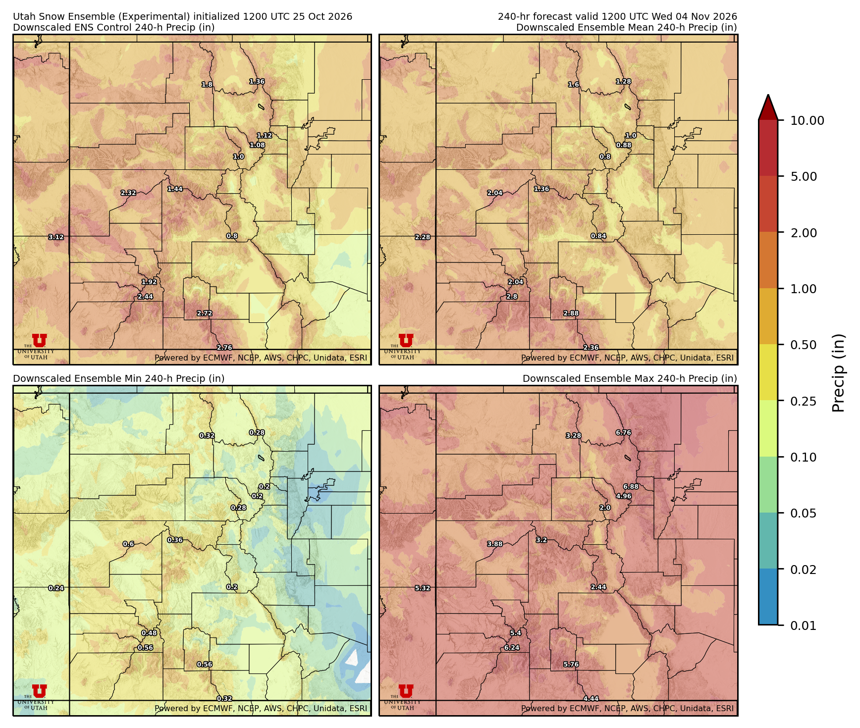 Click to enlarge the NAEFS precipitation Latest NAEFS total precipitation forecast
