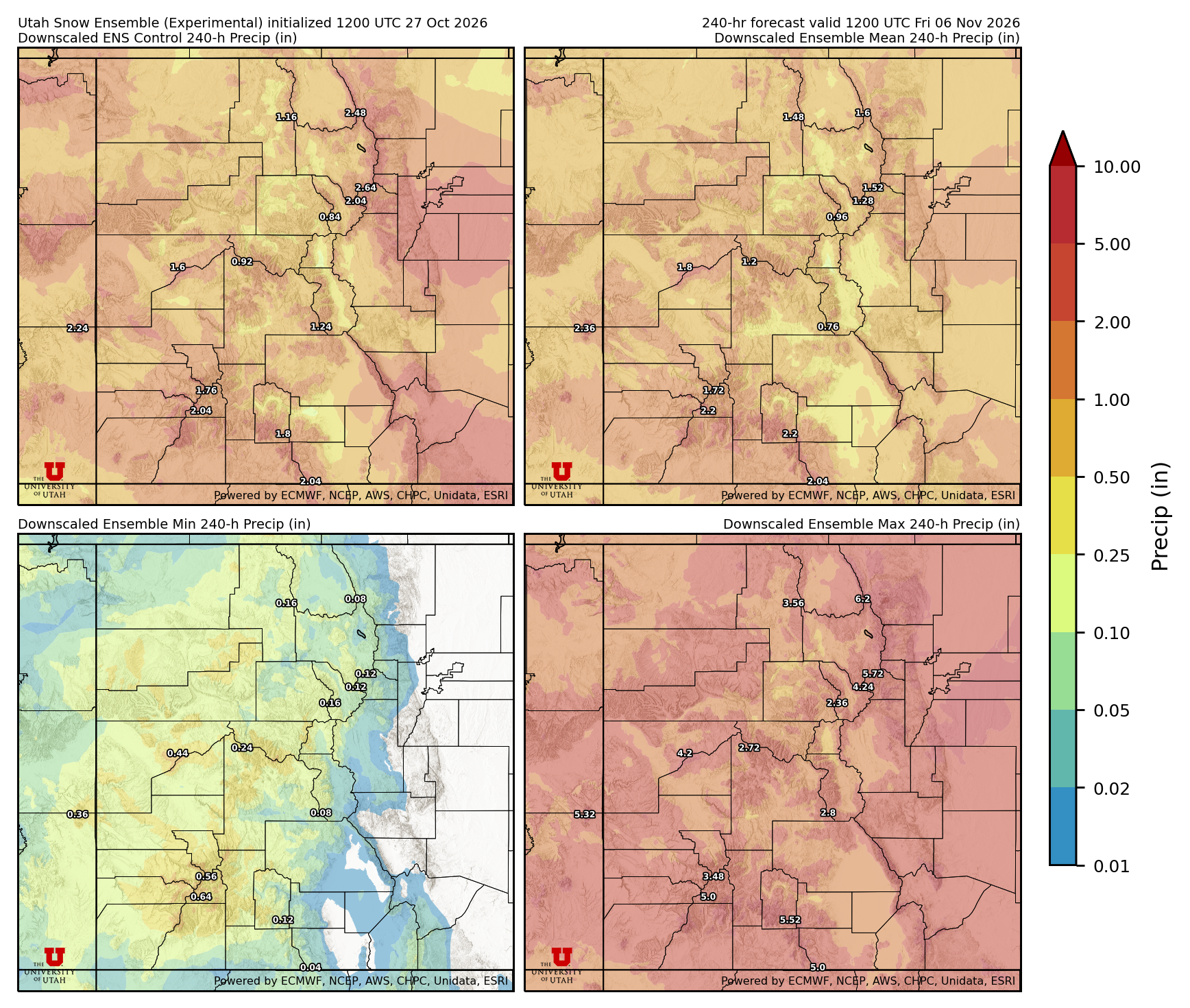 Click to enlarge the NAEFS precipitation Latest NAEFS total precipitation forecast