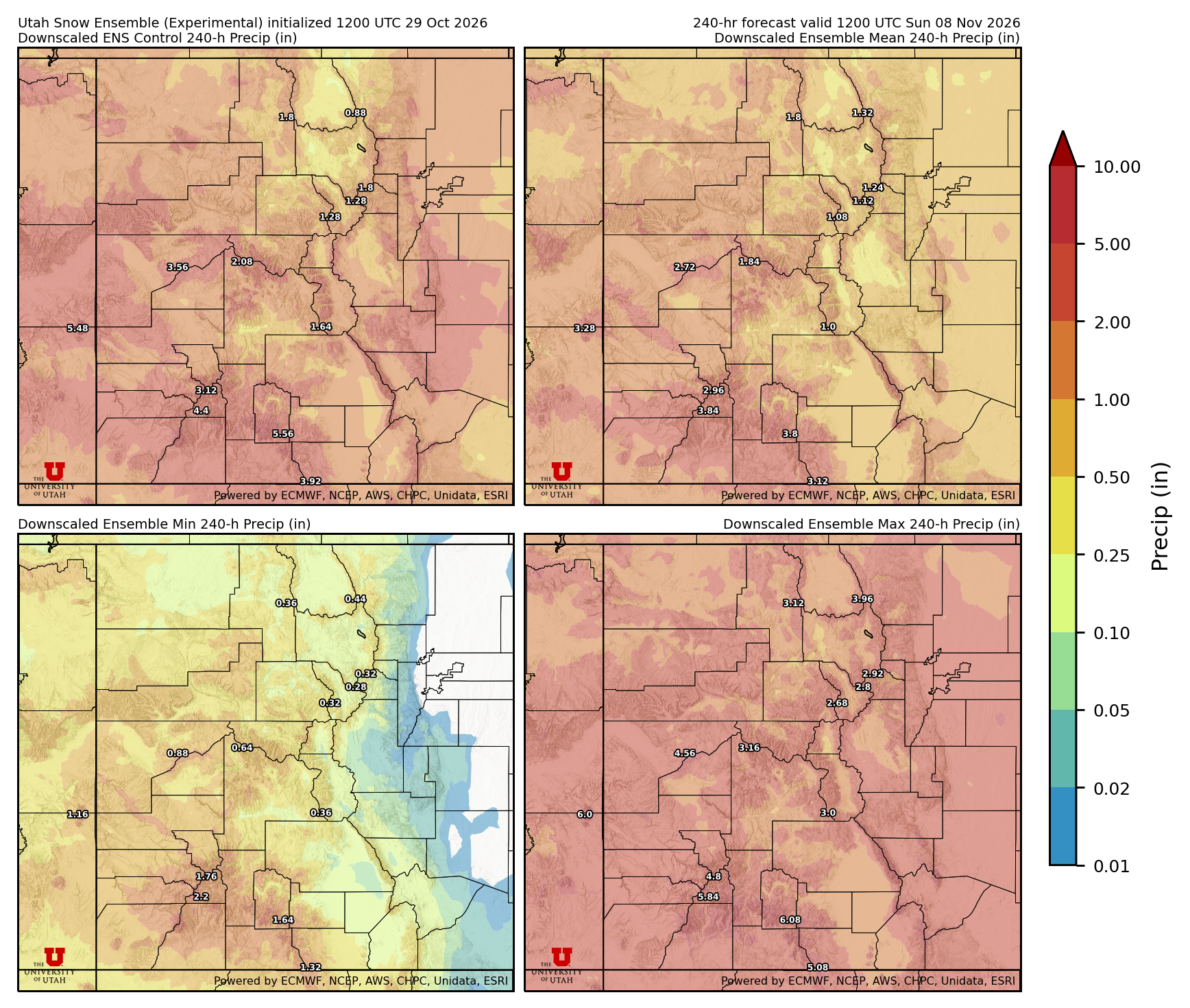 Click to enlarge the NAEFS precipitation Latest NAEFS total precipitation forecast