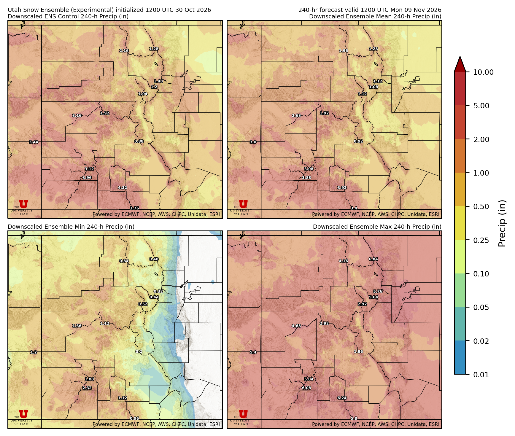 Click to enlarge the NAEFS precipitation Latest NAEFS total precipitation forecast