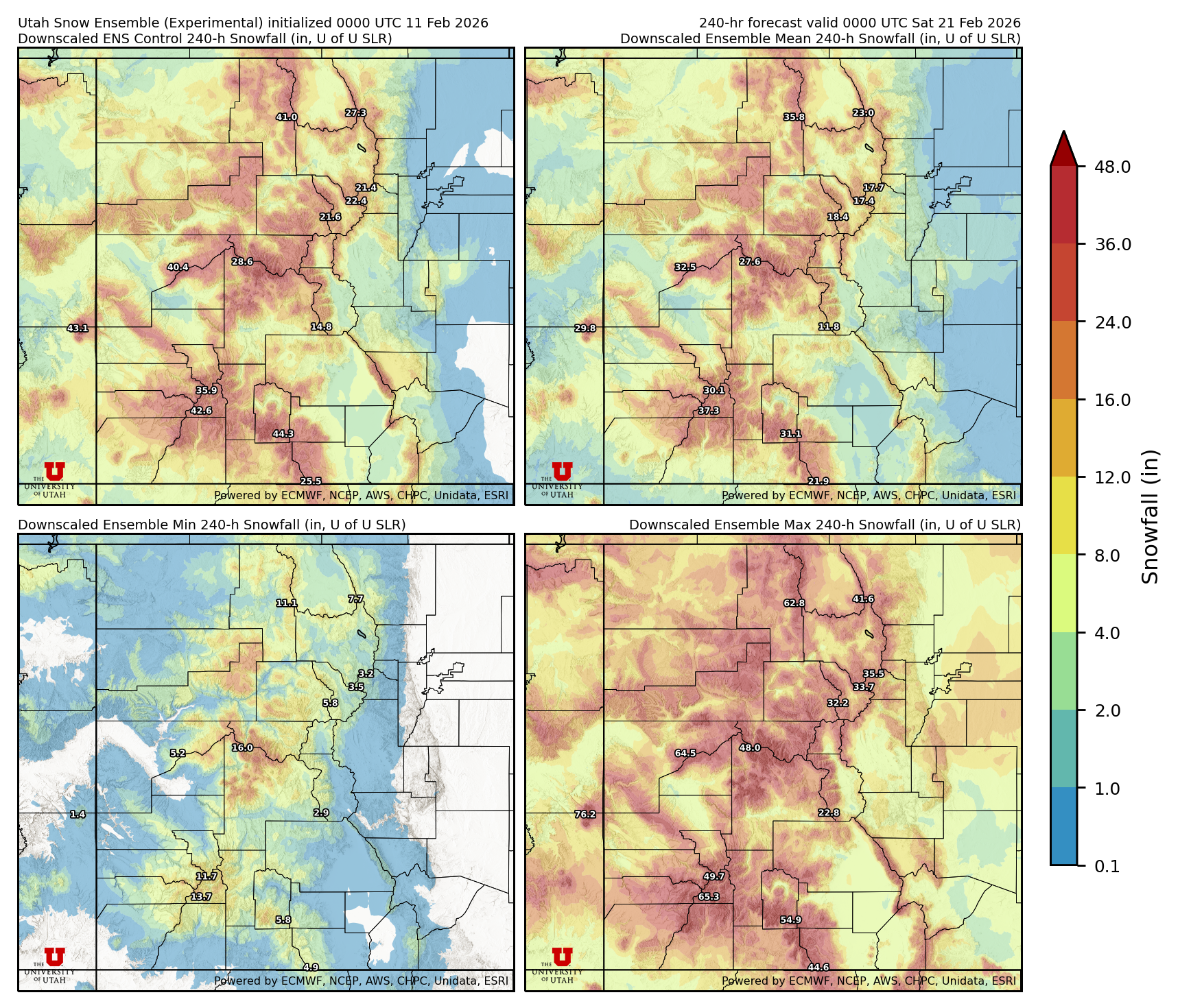 Click to enlarge the NAEFS precipitation Latest NAEFS total precipitation forecast