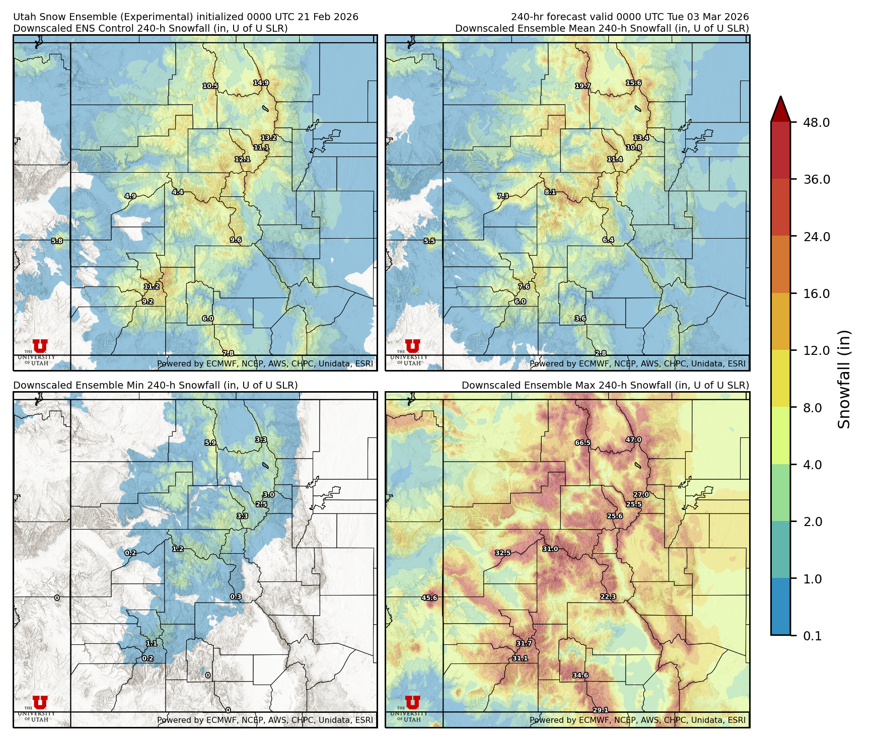 Click to enlarge the NAEFS precipitation Latest NAEFS total precipitation forecast