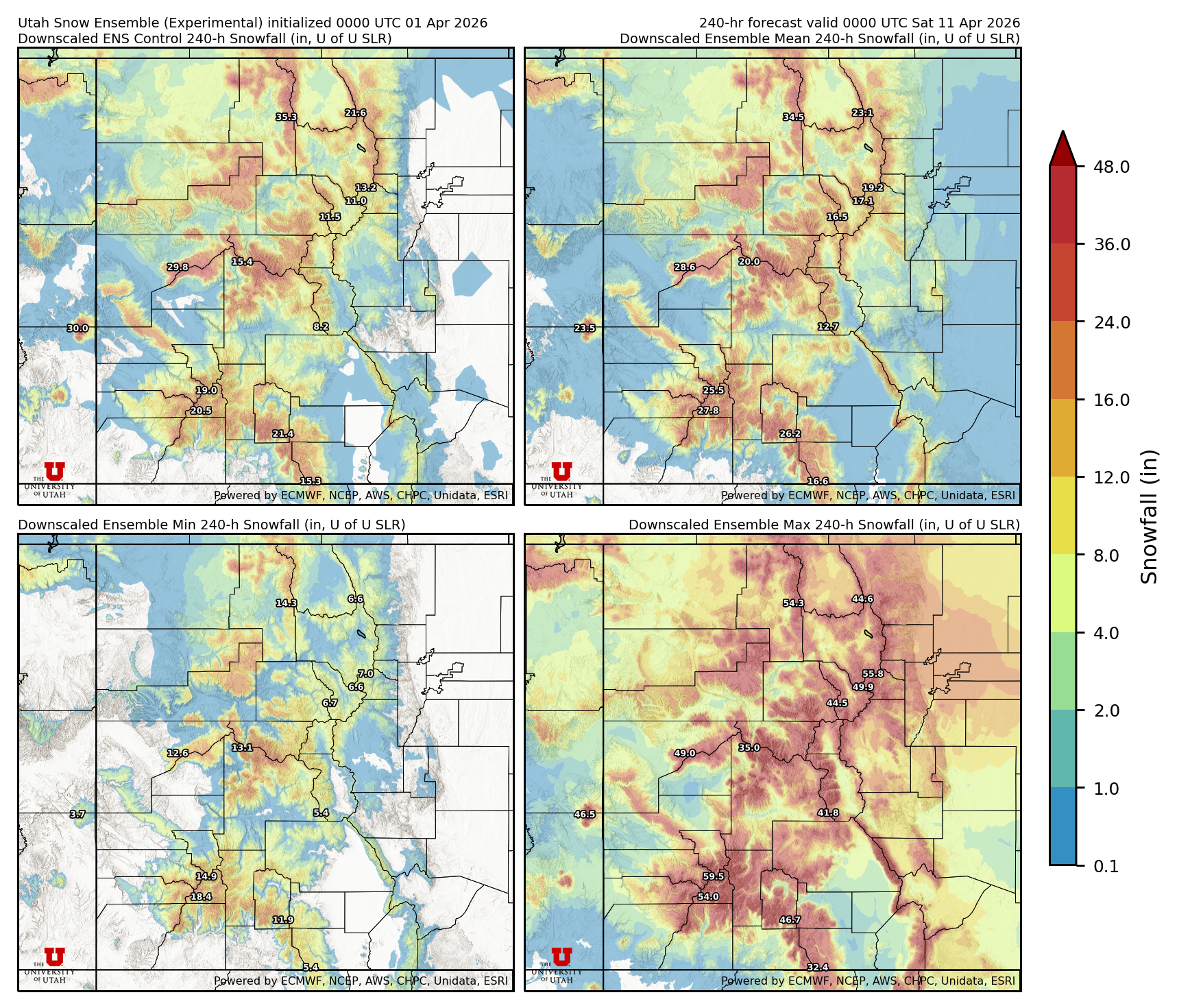 Click to enlarge the NAEFS precipitation Latest NAEFS total precipitation forecast