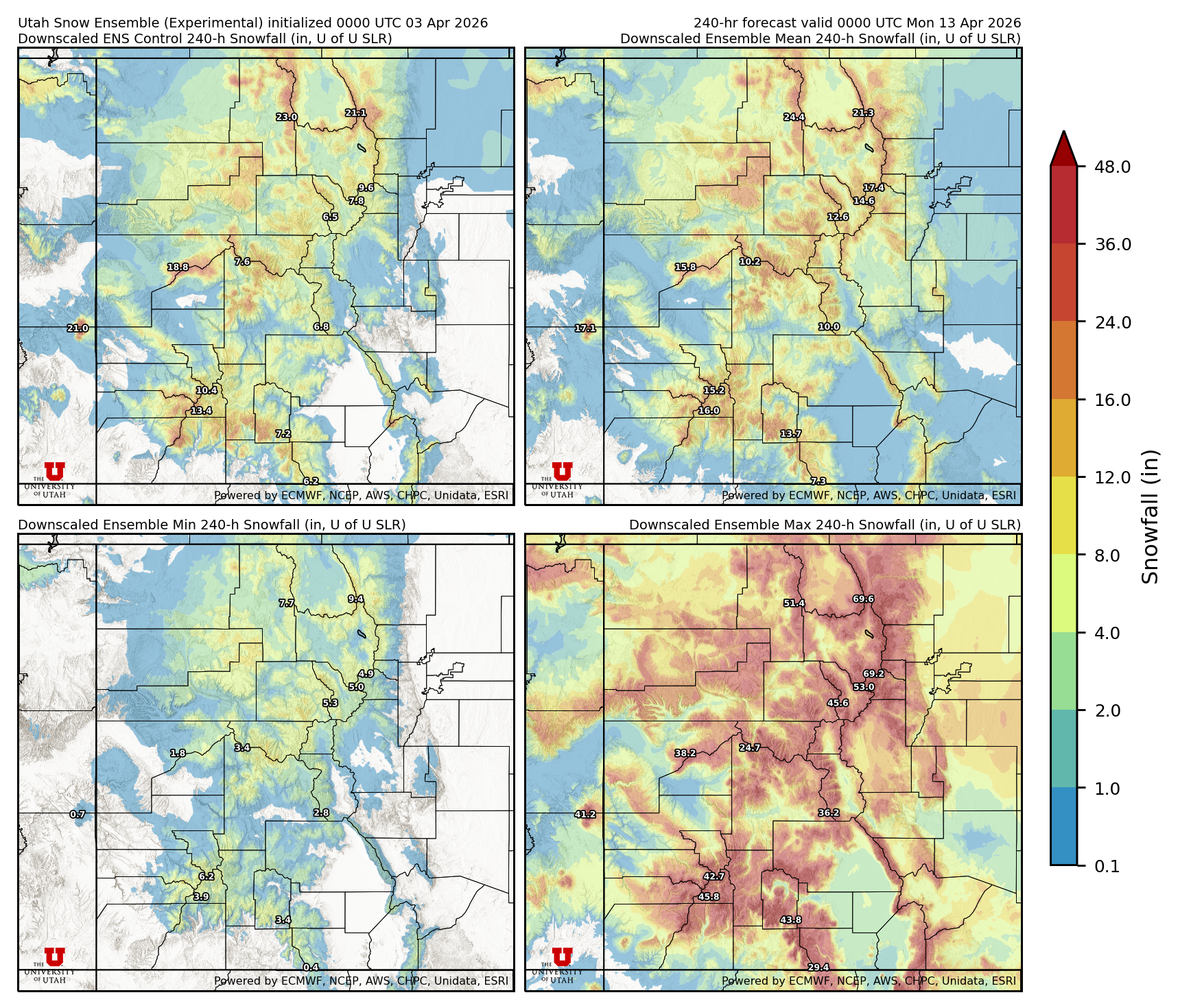 Click to enlarge the NAEFS precipitation Latest NAEFS total precipitation forecast