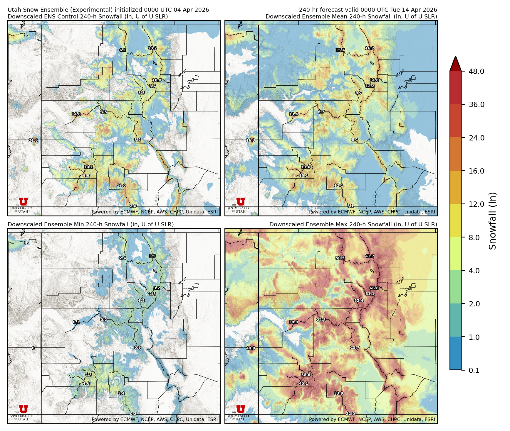 Click to enlarge the NAEFS precipitation Latest NAEFS total precipitation forecast