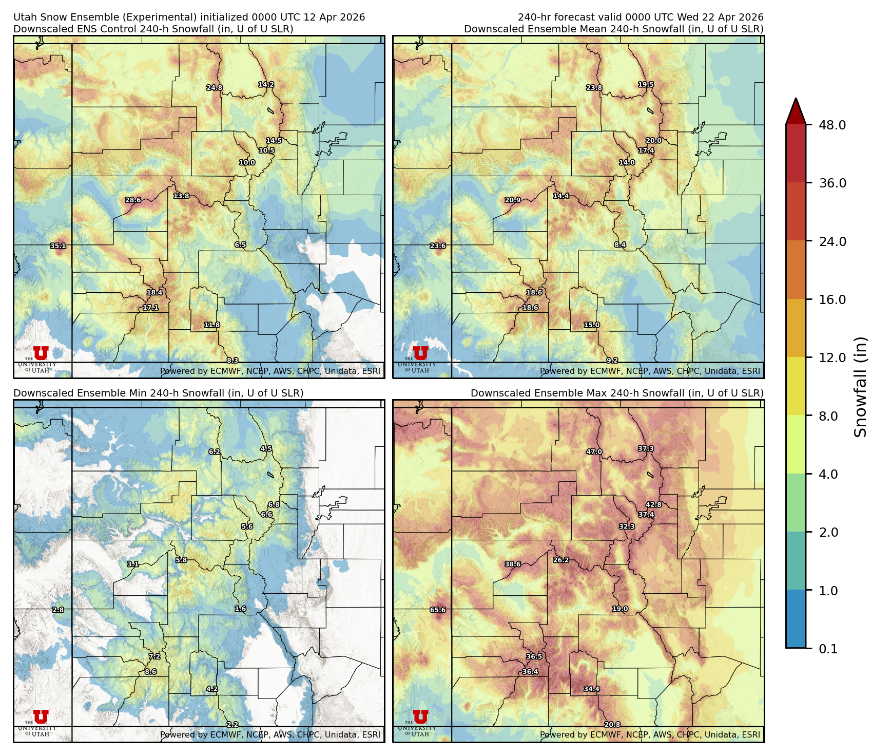 Click to enlarge the NAEFS precipitation Latest NAEFS total precipitation forecast