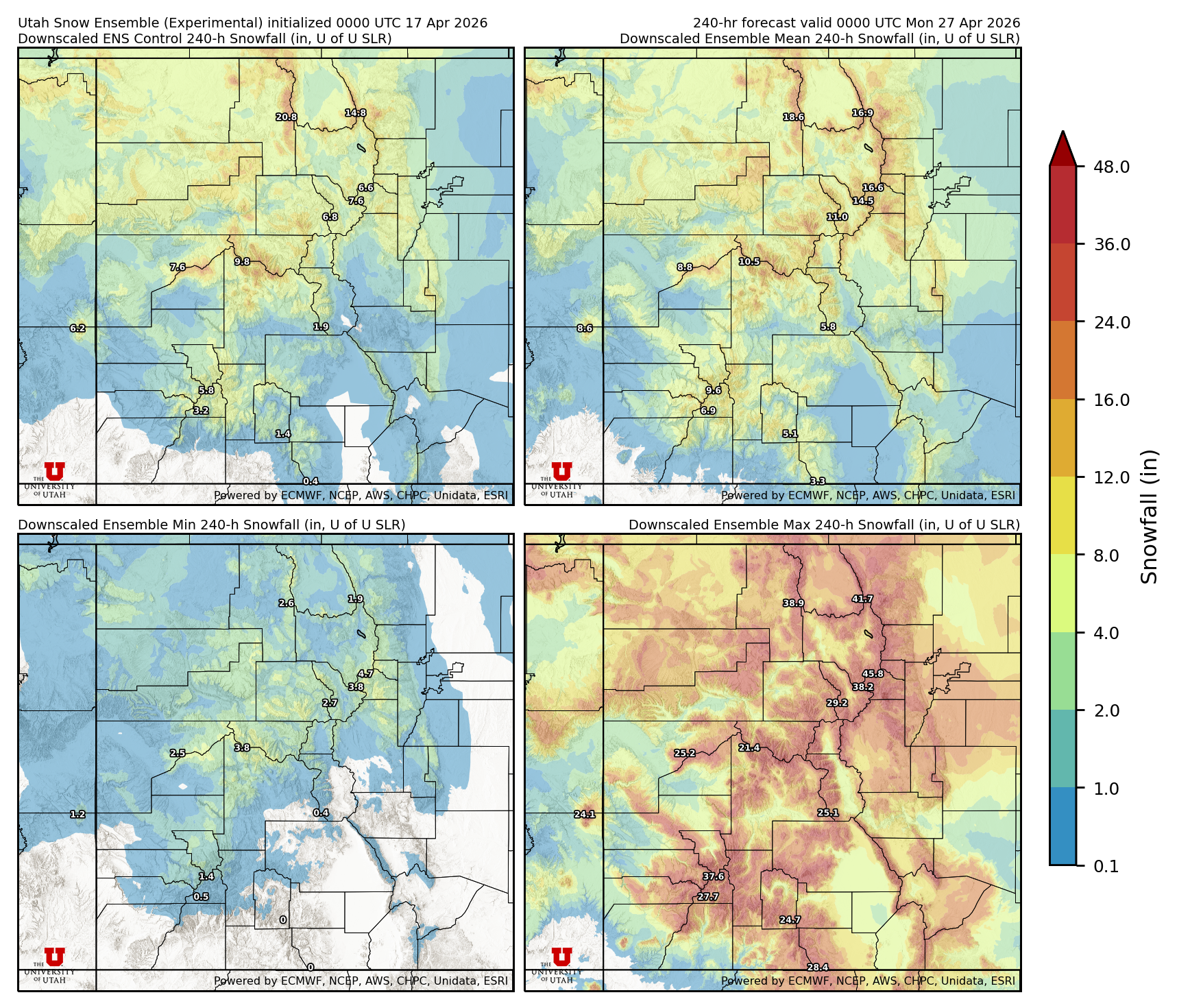 Click to enlarge the NAEFS precipitation Latest NAEFS total precipitation forecast