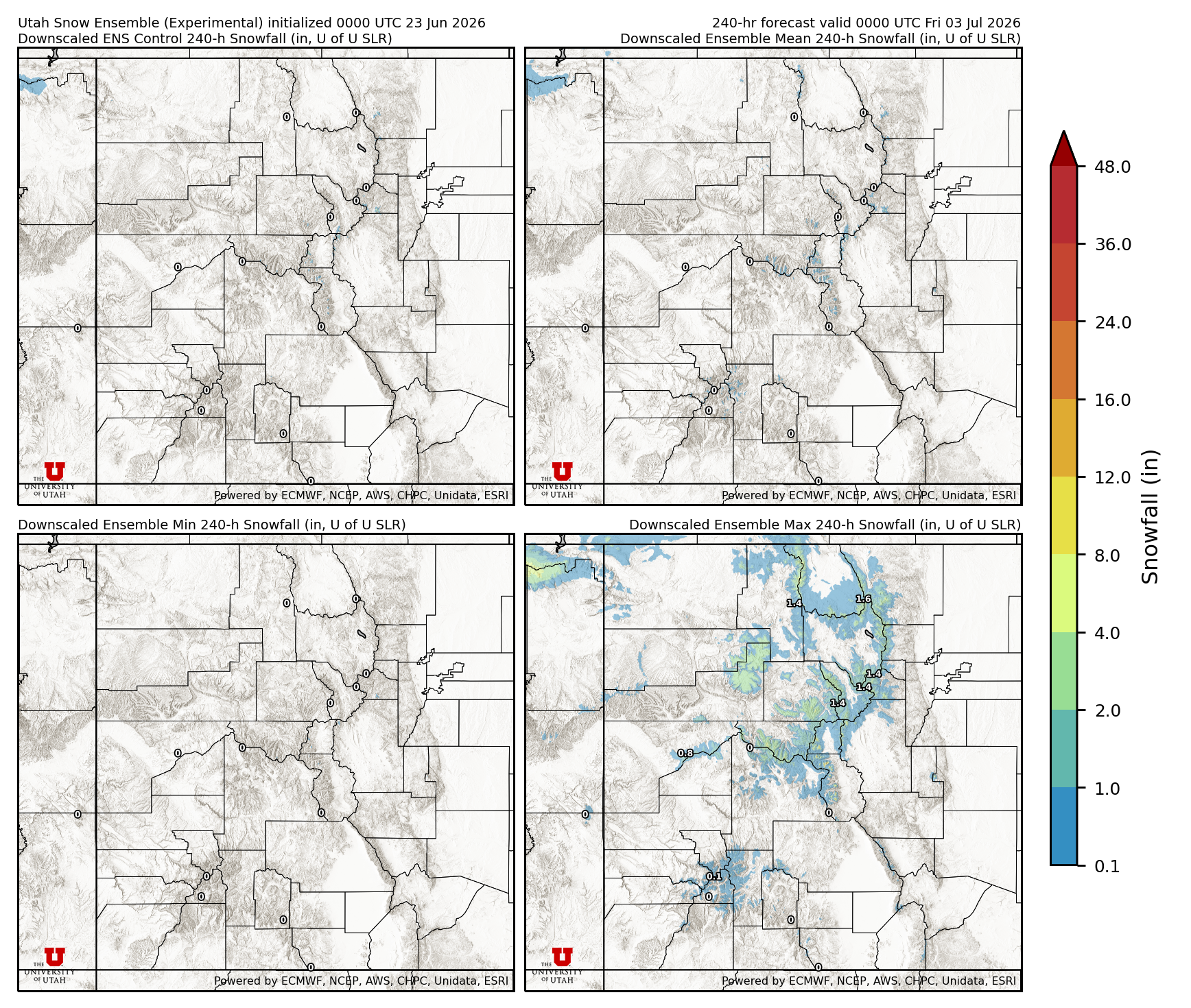 Click to enlarge the NAEFS precipitation Latest NAEFS total precipitation forecast