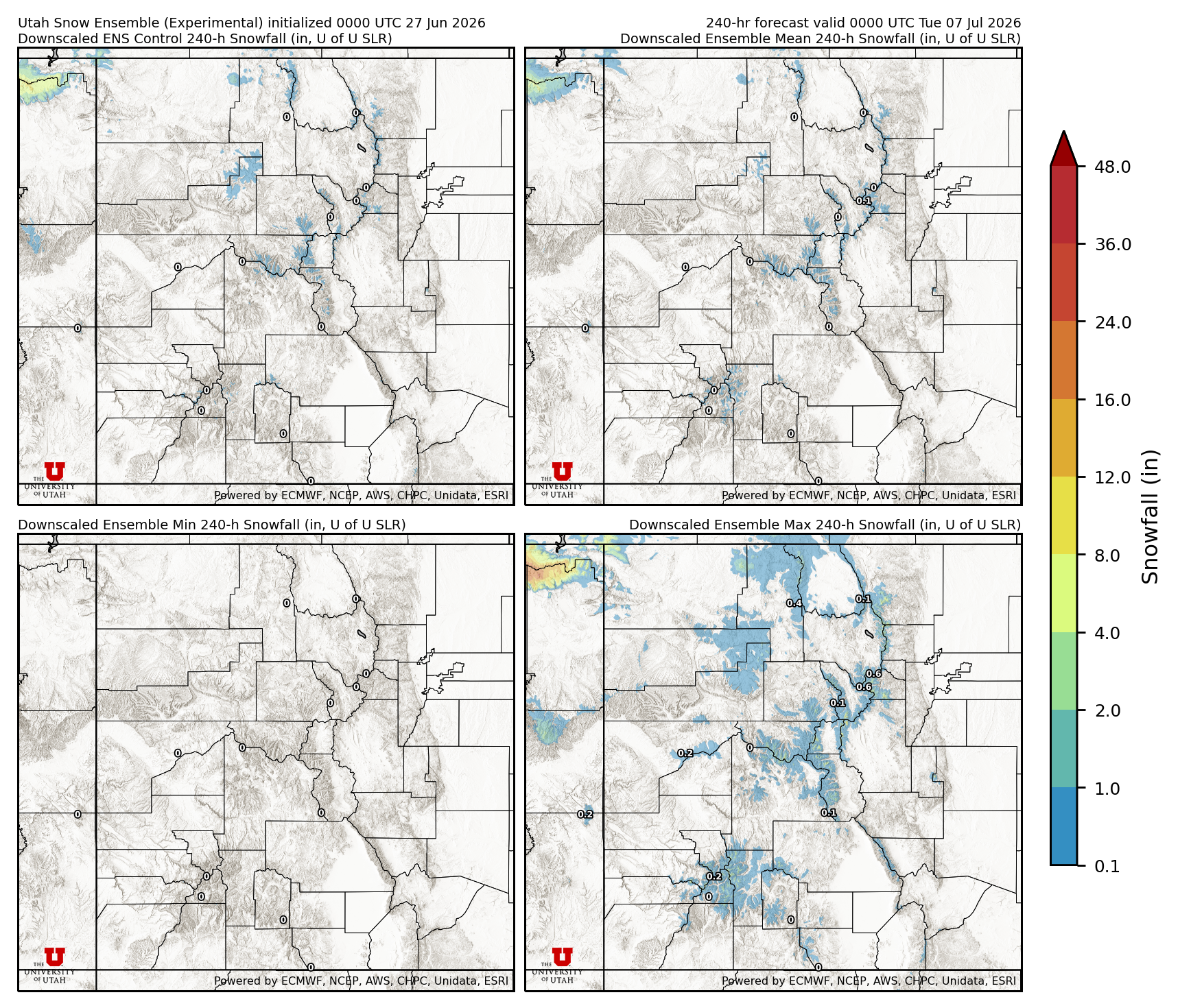 Click to enlarge the NAEFS precipitation Latest NAEFS total precipitation forecast