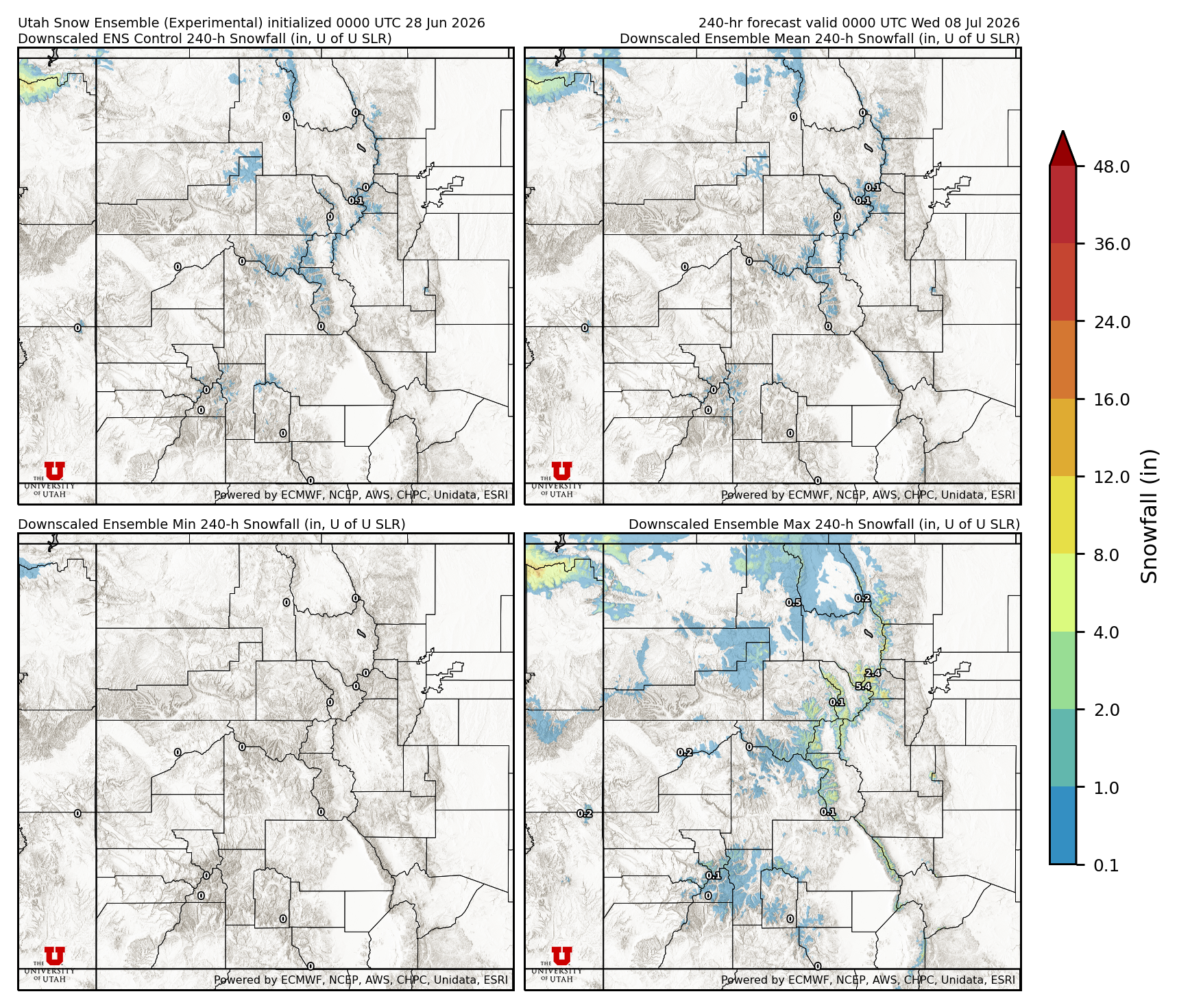 Click to enlarge the NAEFS precipitation Latest NAEFS total precipitation forecast