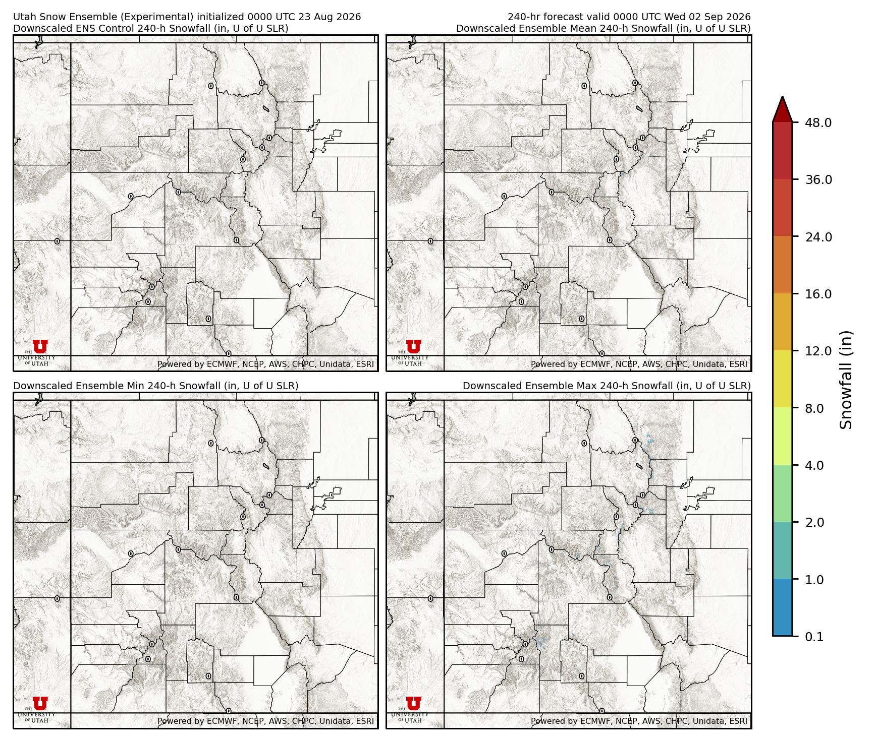 Latest NAEFS total precipitation forecast