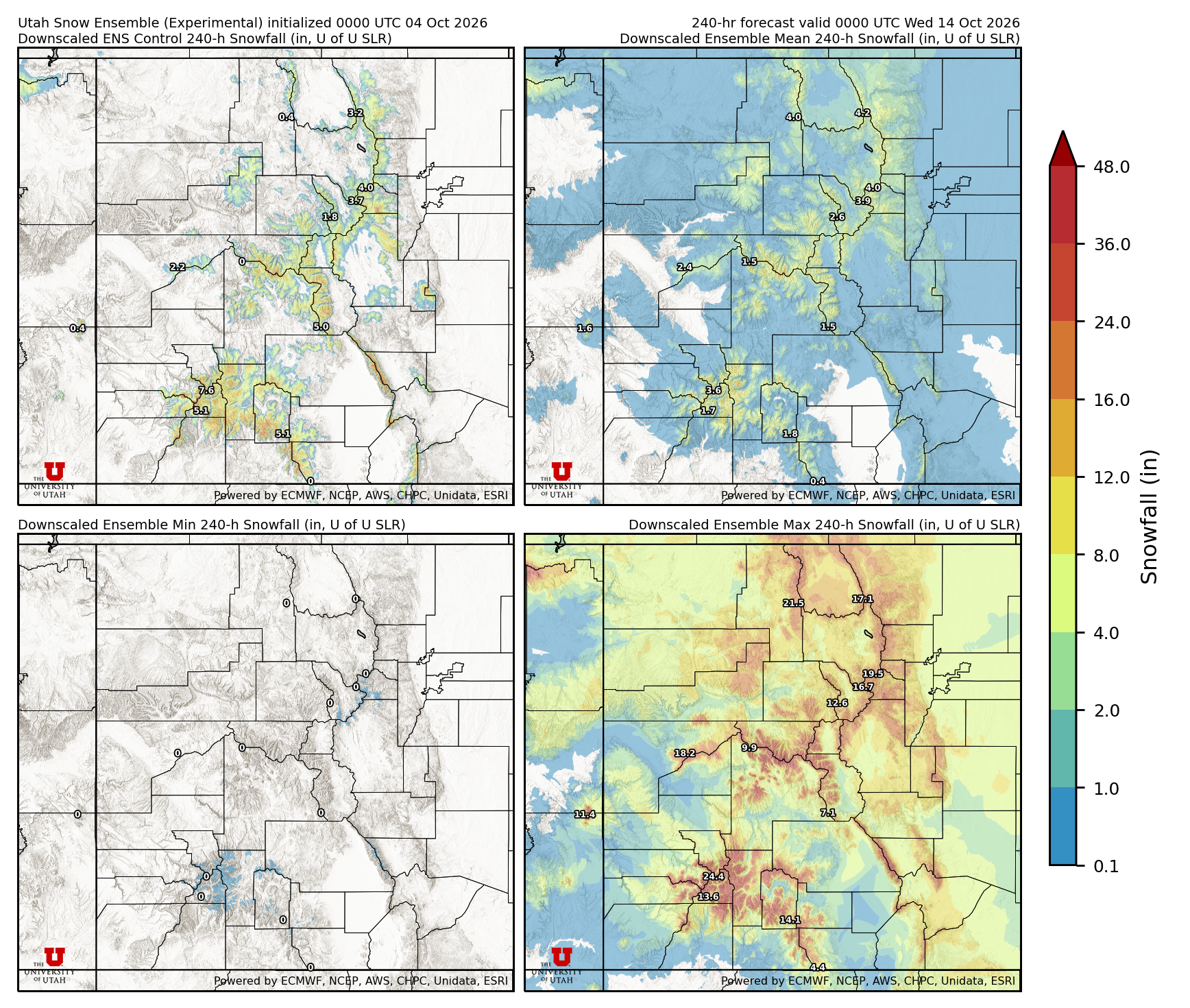 Click to enlarge the NAEFS precipitation Latest NAEFS total precipitation forecast