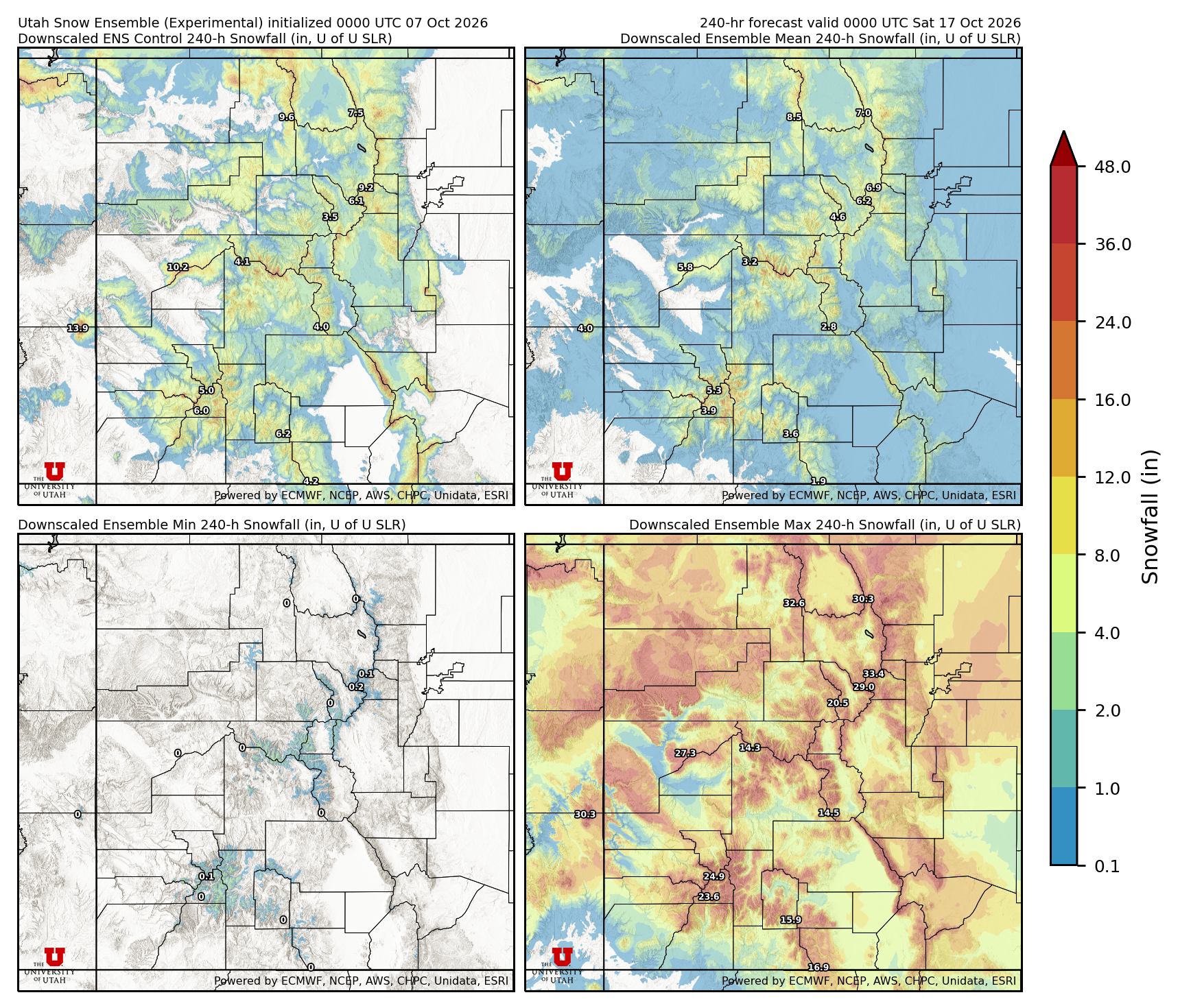 Click to enlarge the NAEFS precipitation Latest NAEFS total precipitation forecast