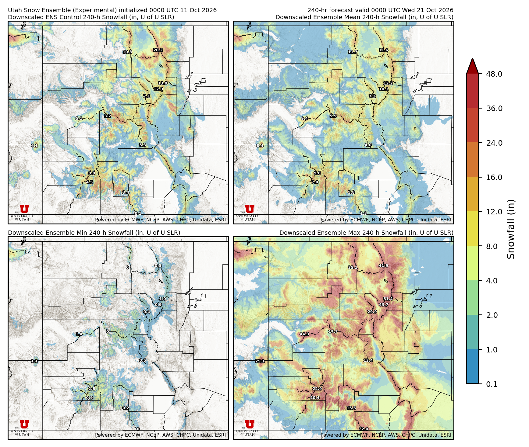 Click to enlarge the NAEFS precipitation Latest NAEFS total precipitation forecast