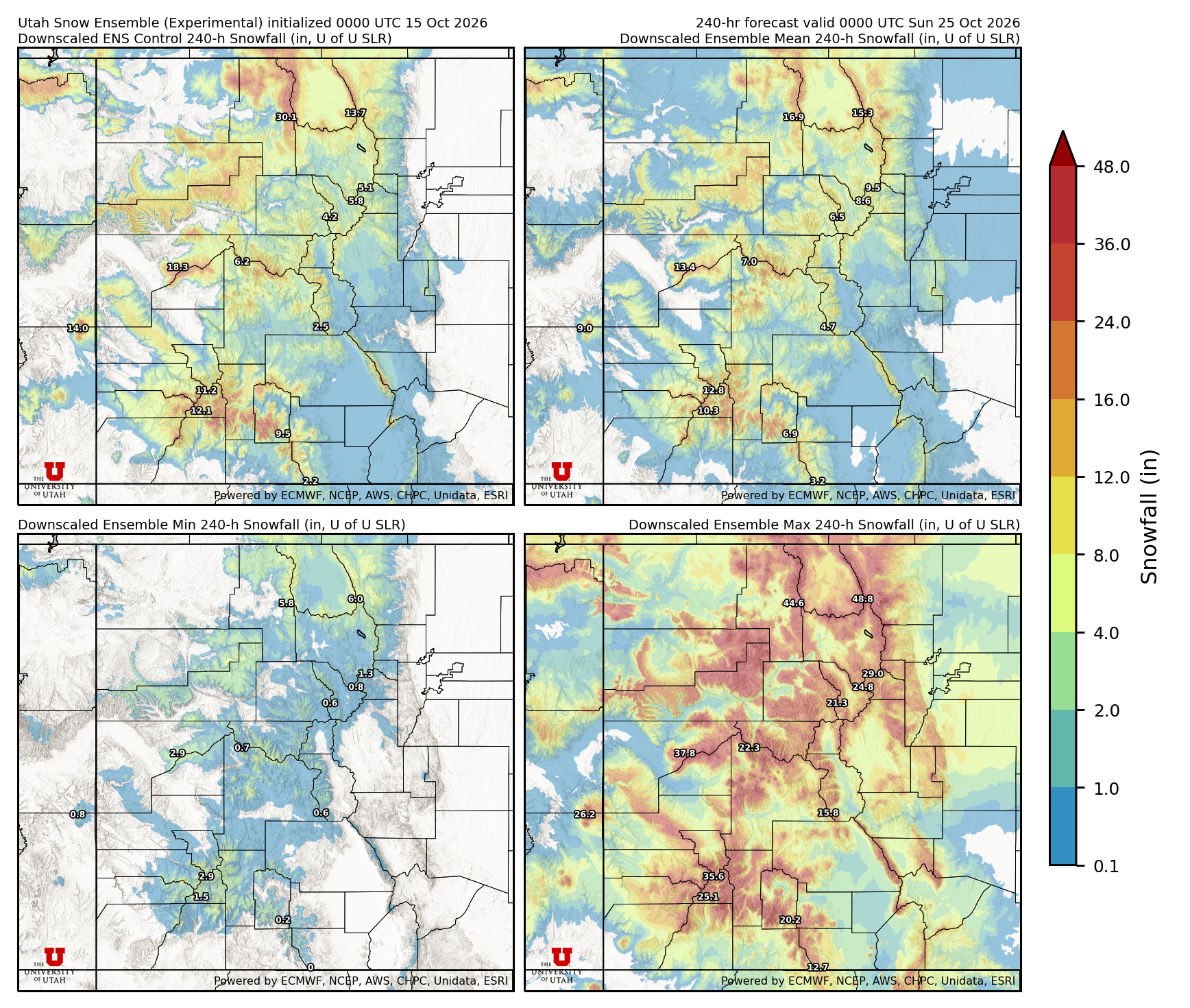 Click to enlarge the NAEFS precipitation Latest NAEFS total precipitation forecast