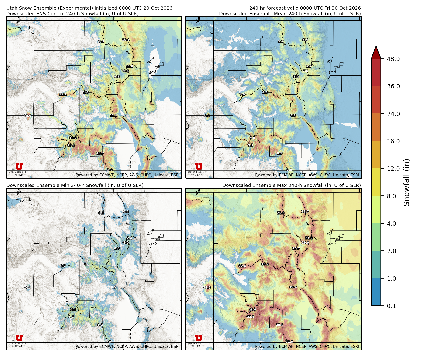 Latest NAEFS total precipitation forecast