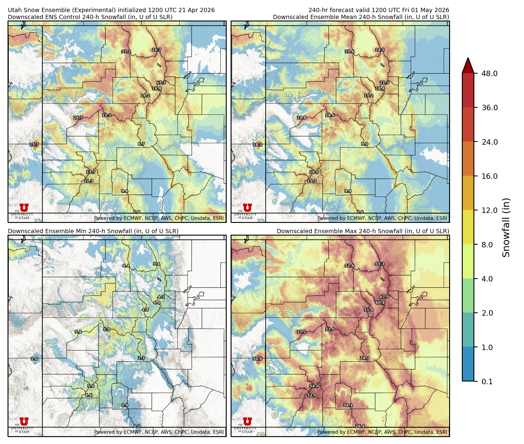 Click to enlarge the NAEFS precipitation Latest NAEFS total precipitation forecast