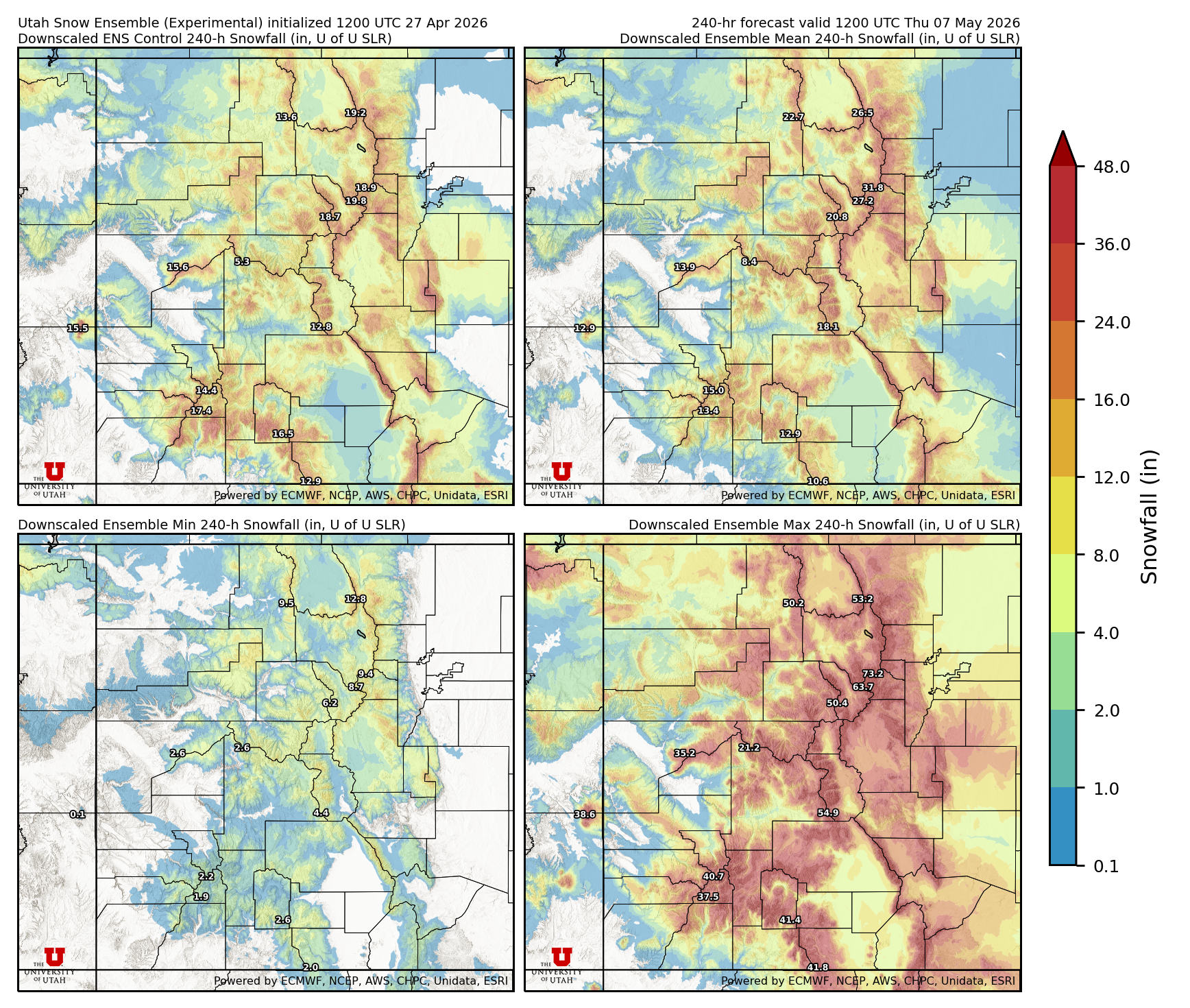 Click to enlarge the NAEFS precipitation Latest NAEFS total precipitation forecast