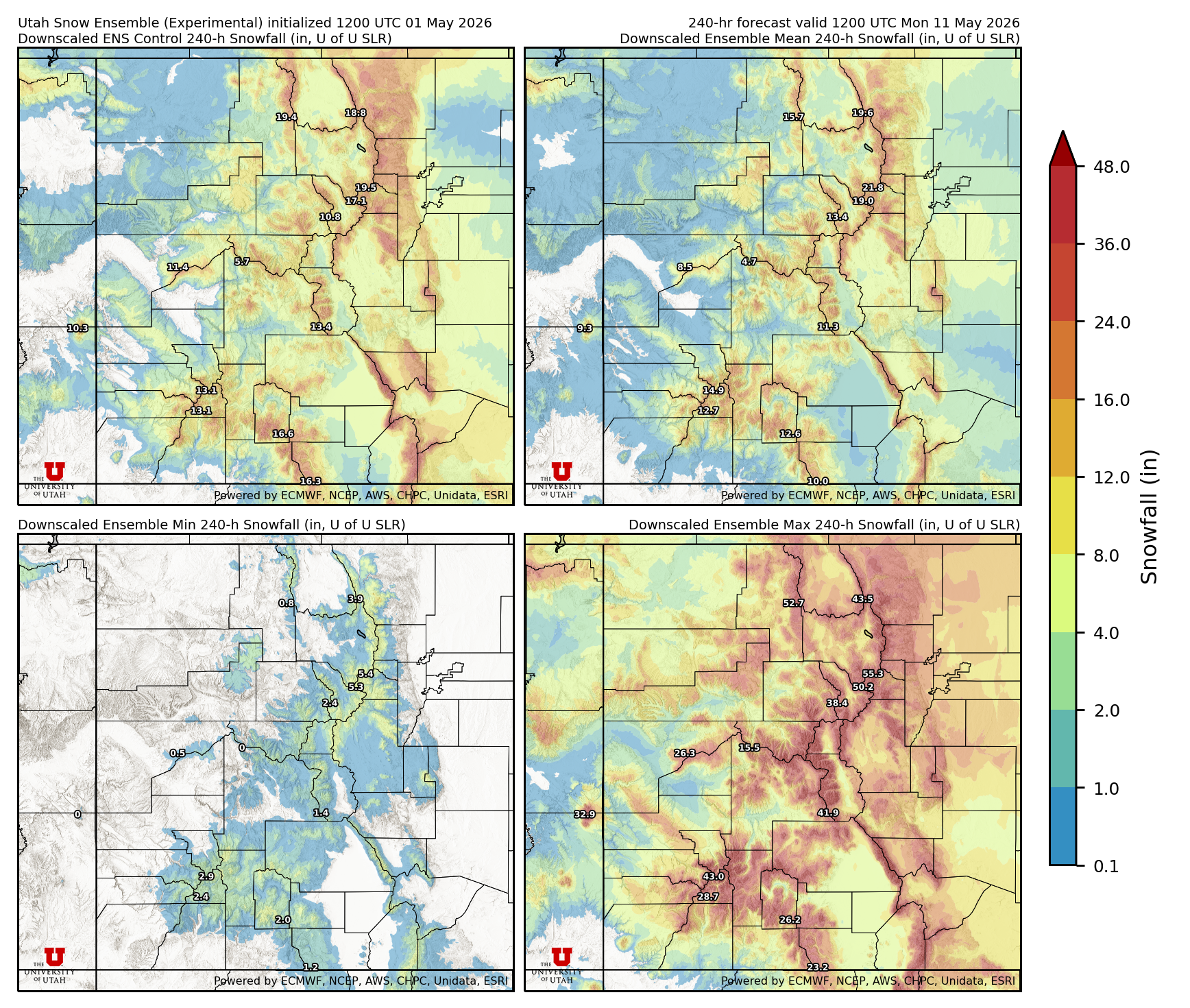 Click to enlarge the NAEFS precipitation Latest NAEFS total precipitation forecast