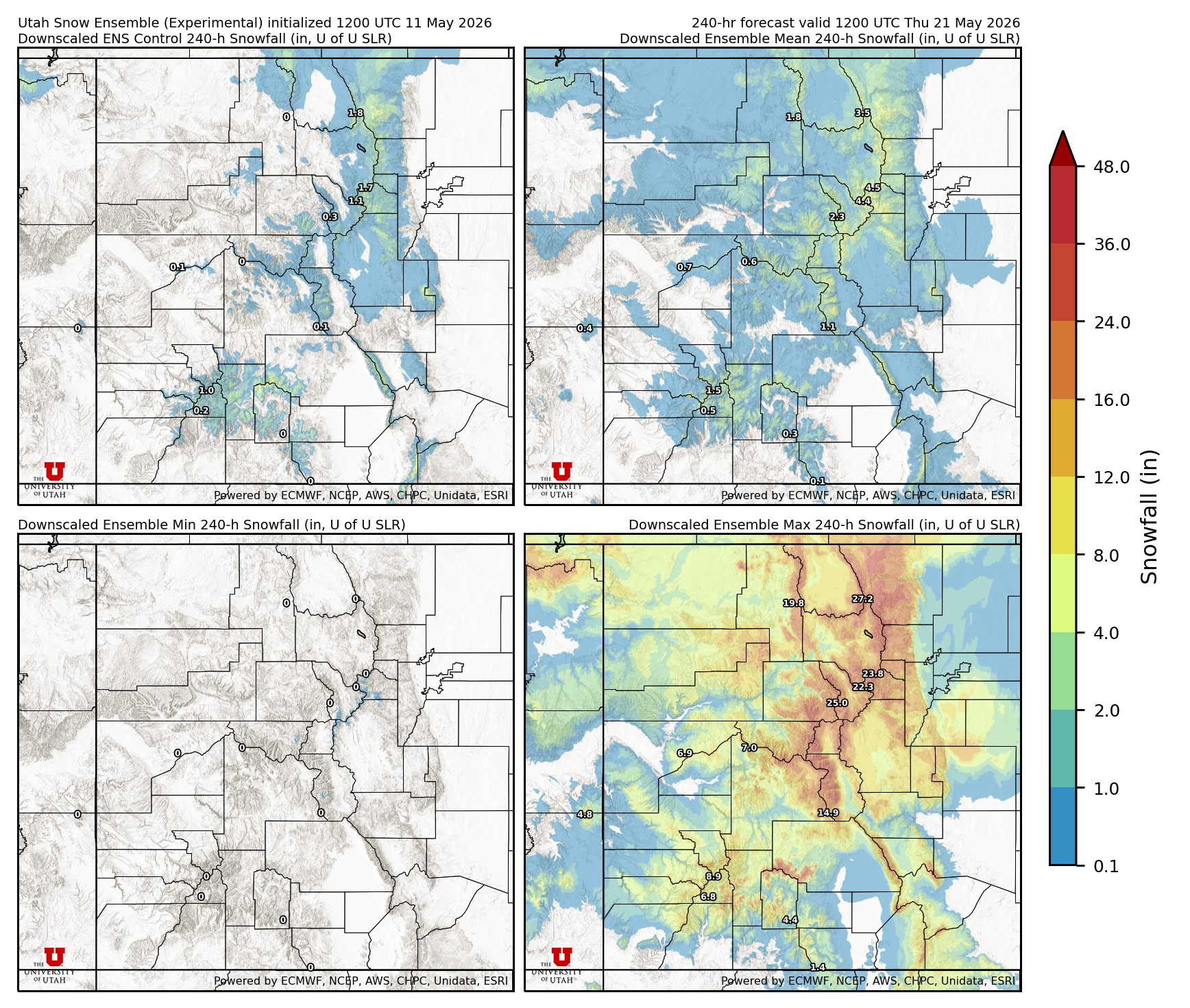 Click to enlarge the NAEFS precipitation Latest NAEFS total precipitation forecast