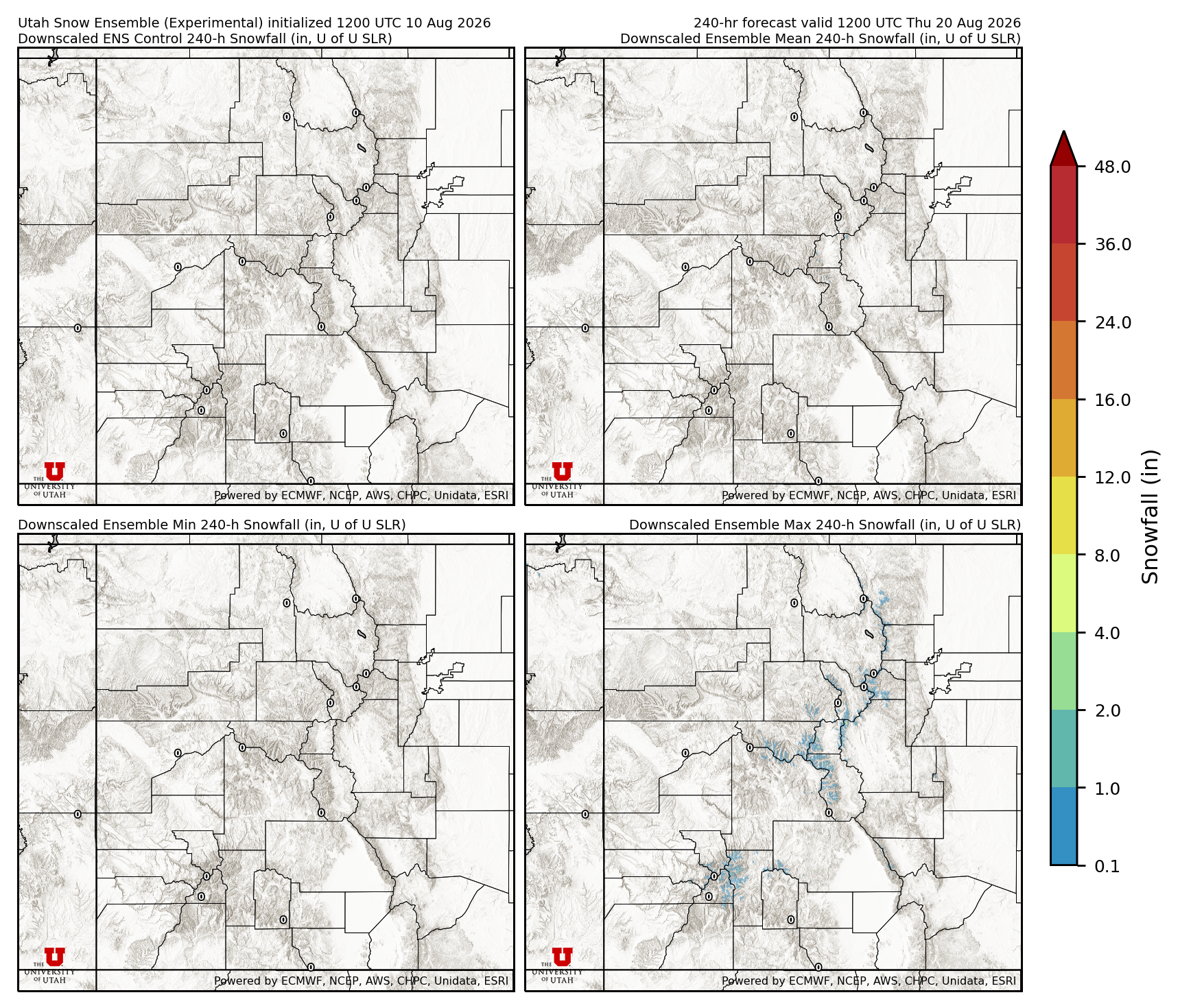 Latest NAEFS total precipitation forecast