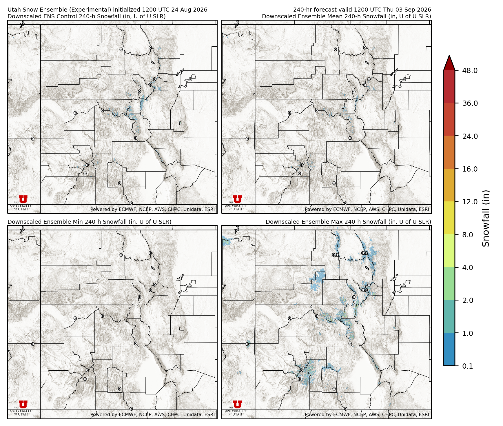 Latest NAEFS total precipitation forecast