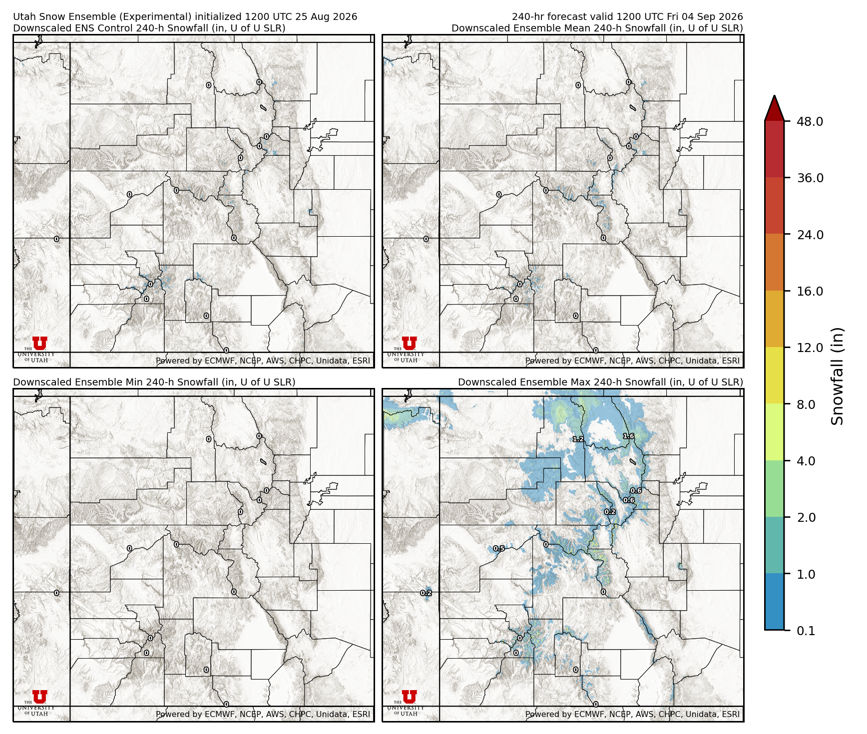 Latest NAEFS total precipitation forecast