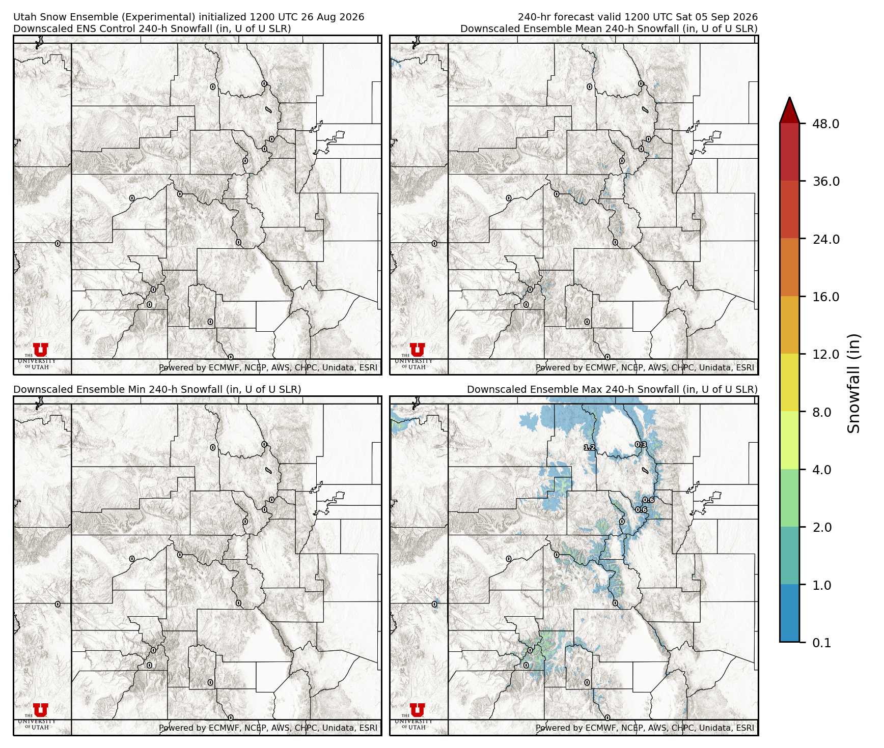 Latest NAEFS total precipitation forecast