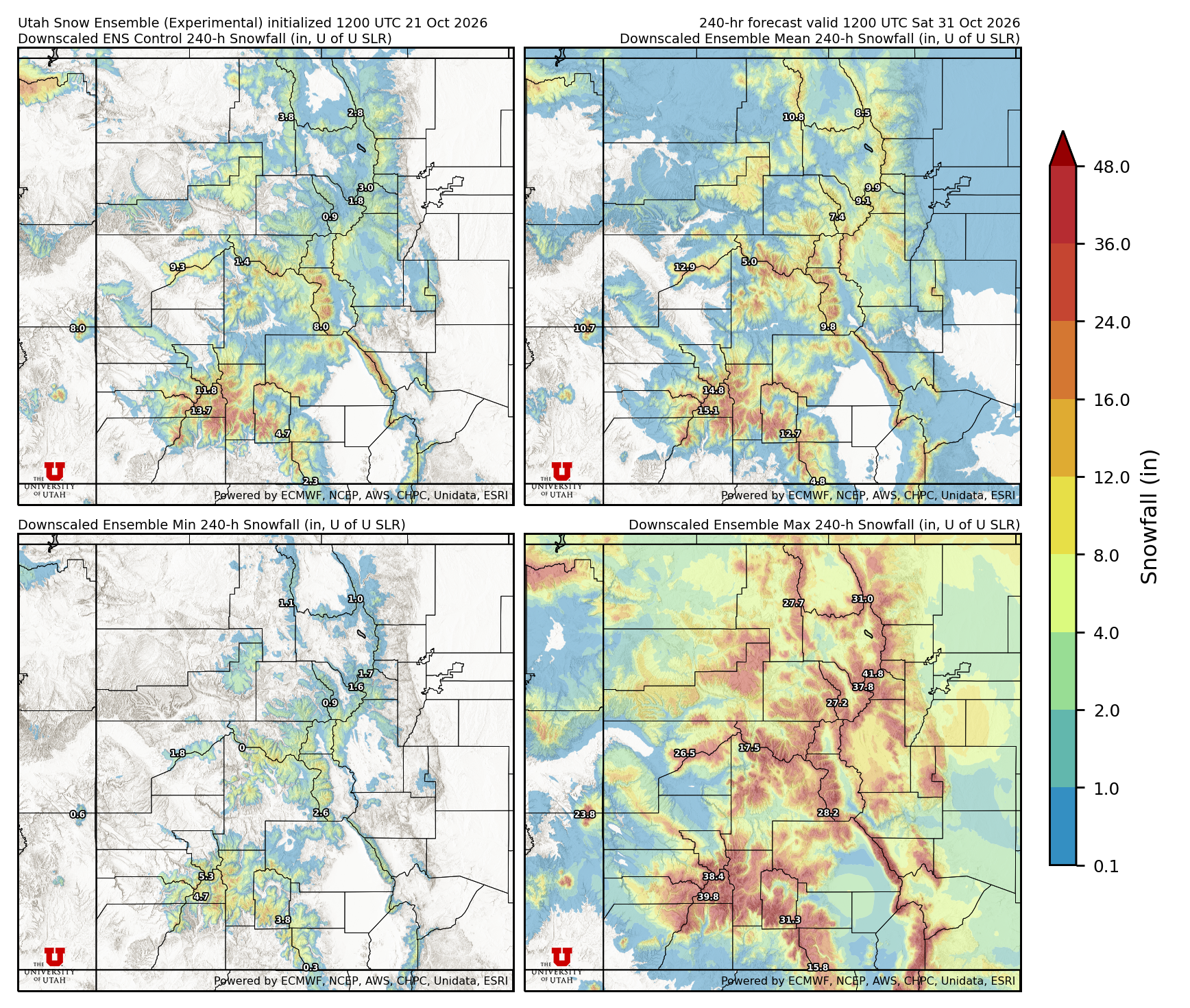 Click to enlarge the NAEFS precipitation Latest NAEFS total precipitation forecast