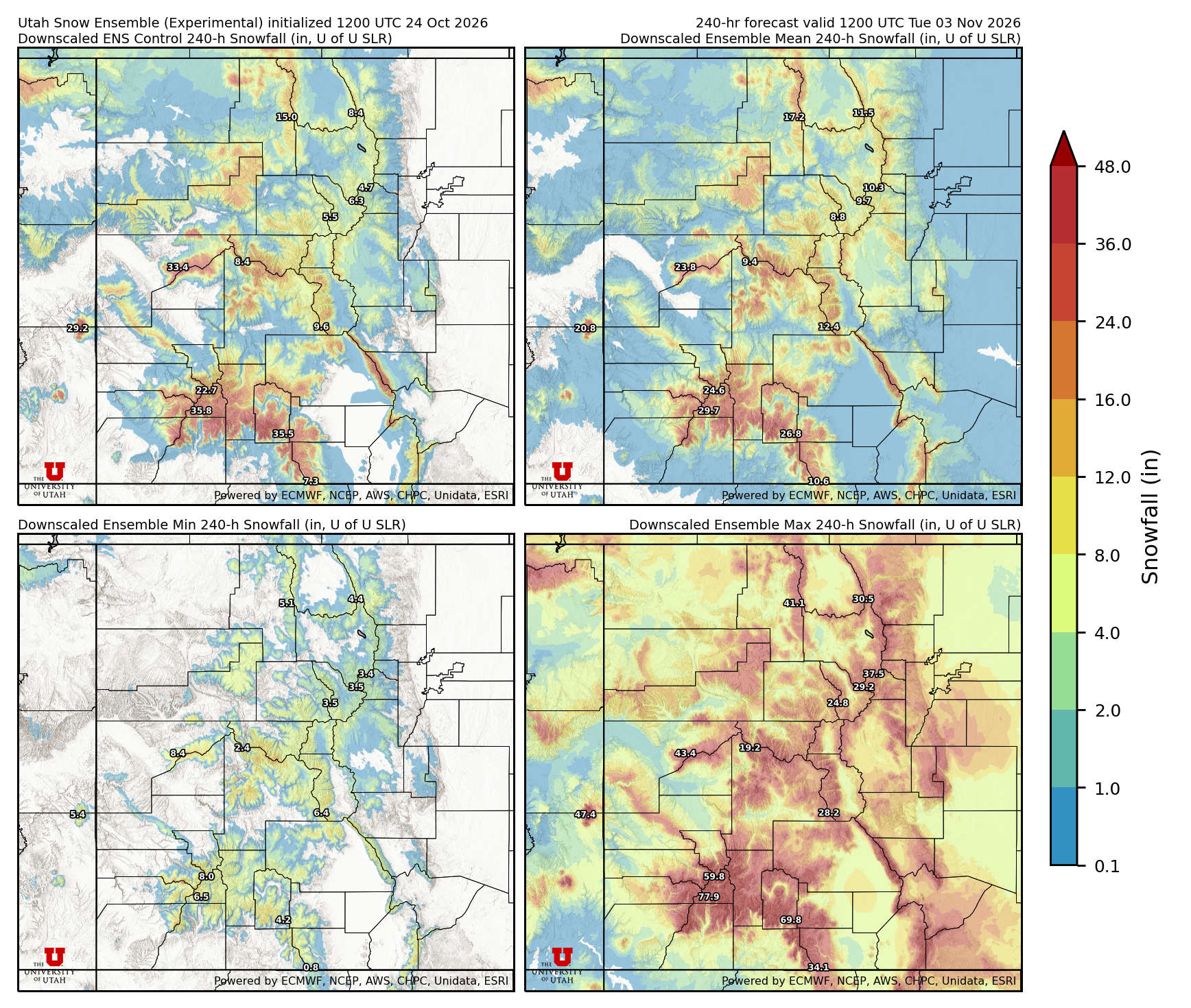 Click to enlarge the NAEFS precipitation Latest NAEFS total precipitation forecast