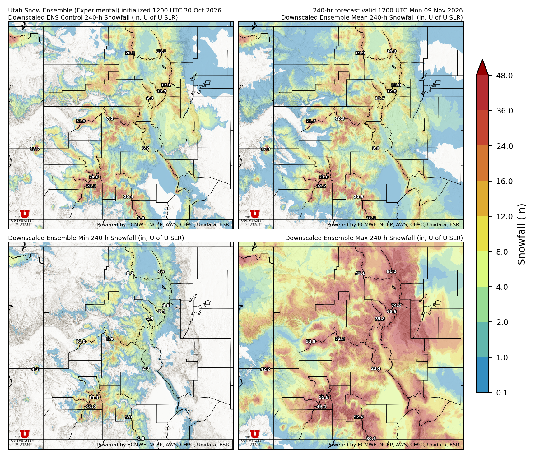 Click to enlarge the NAEFS precipitation Latest NAEFS total precipitation forecast