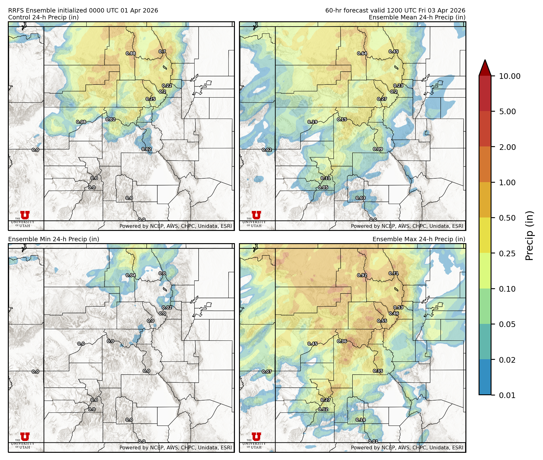 Click to enlarge the SFEF precipitation Latest RRFS total precipitation forecast