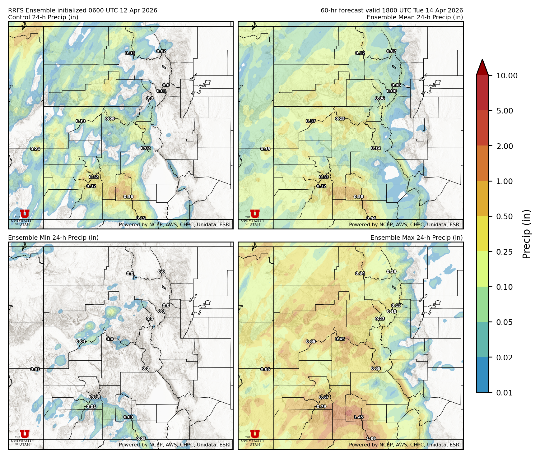 Click to enlarge the SFEF precipitation Latest RRFS total precipitation forecast