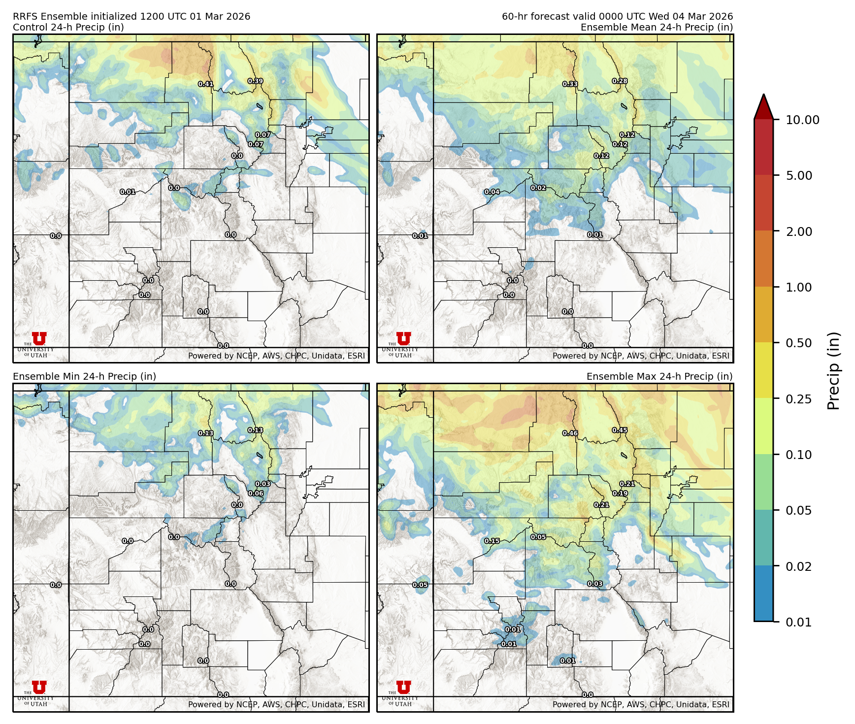 Click to enlarge the SFEF precipitation Latest RRFS total precipitation forecast
