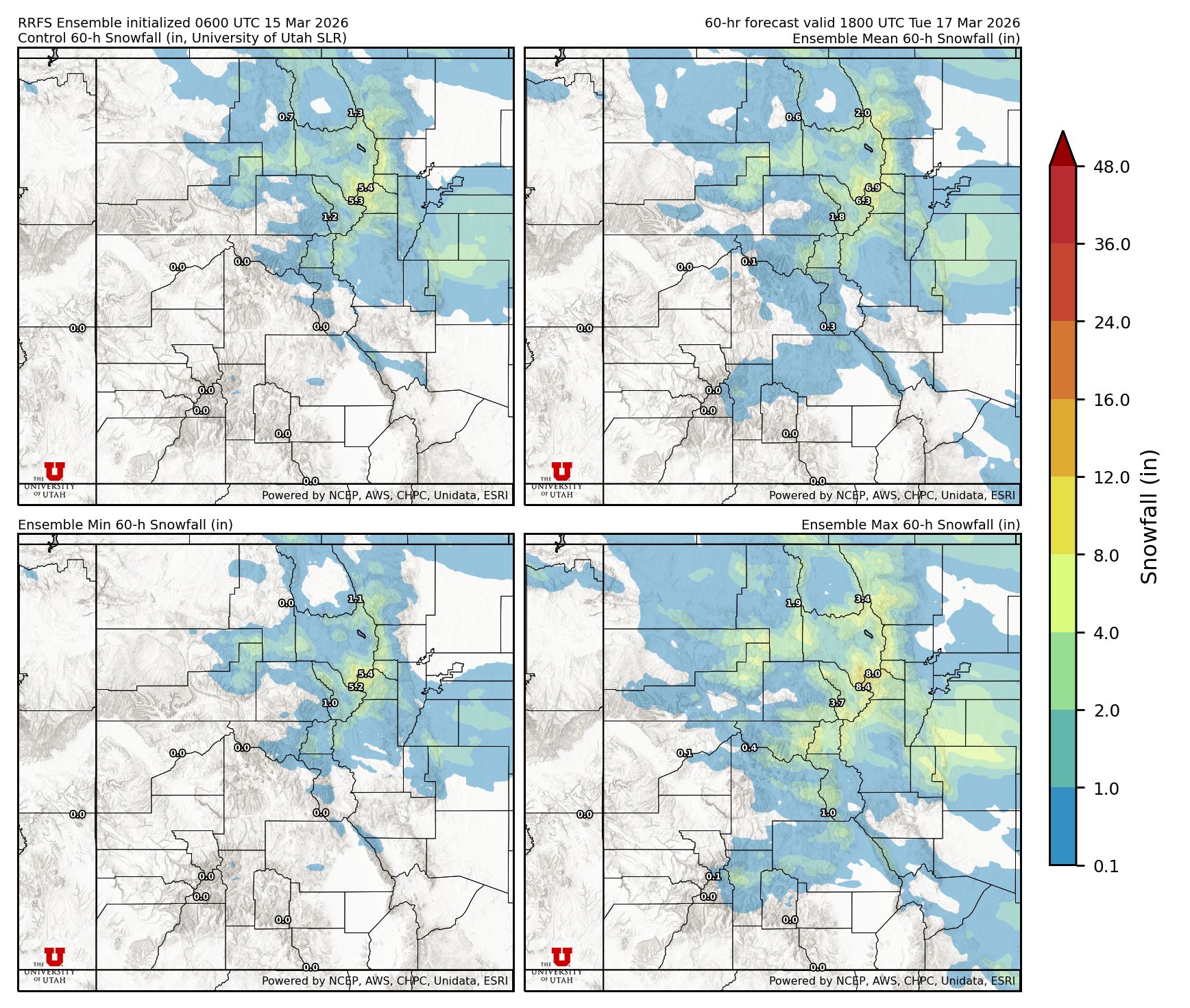 Click to enlarge the SFEF precipitation Latest RRFS snow forecast