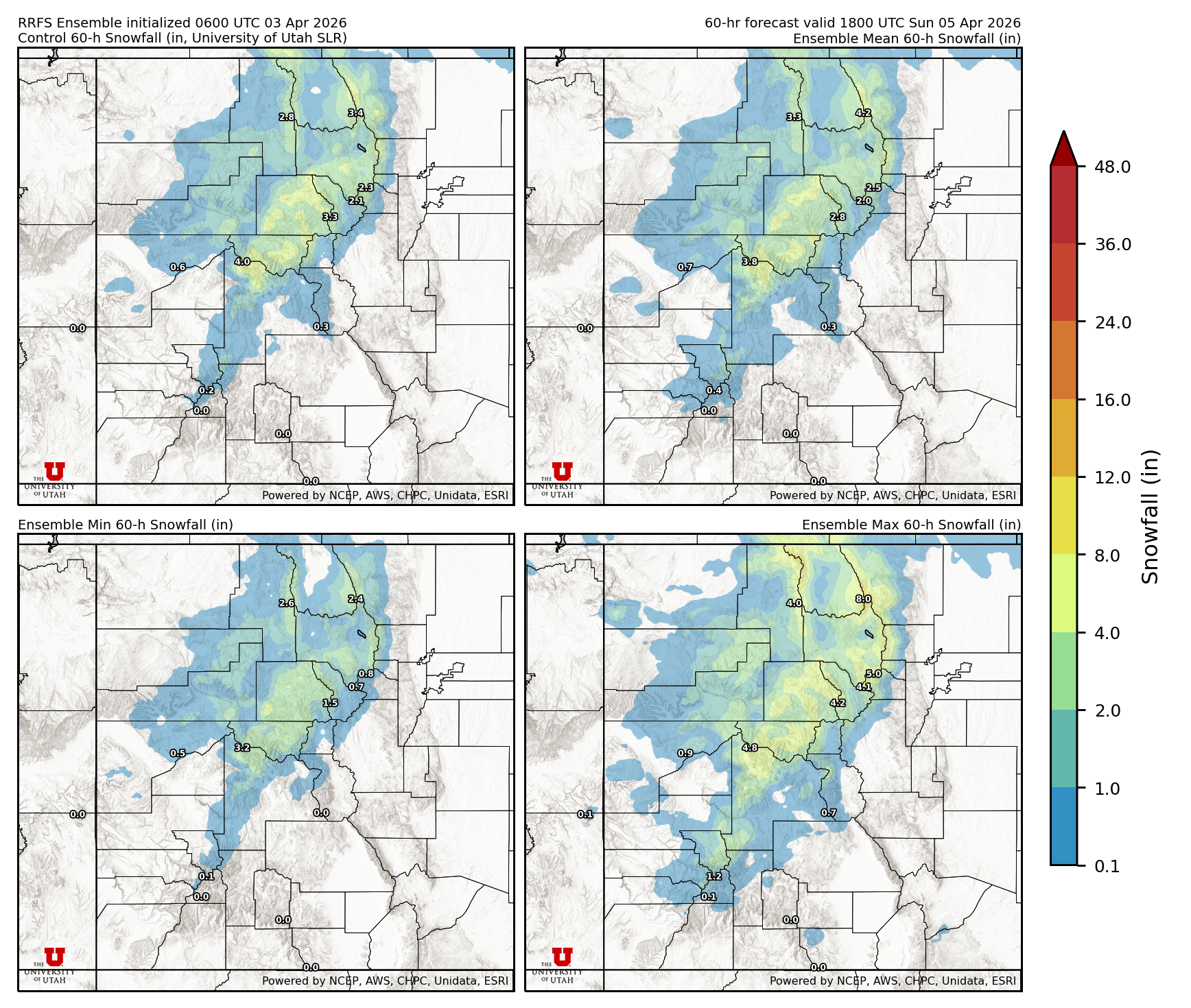 Click to enlarge the SFEF precipitation Latest RRFS snow forecast
