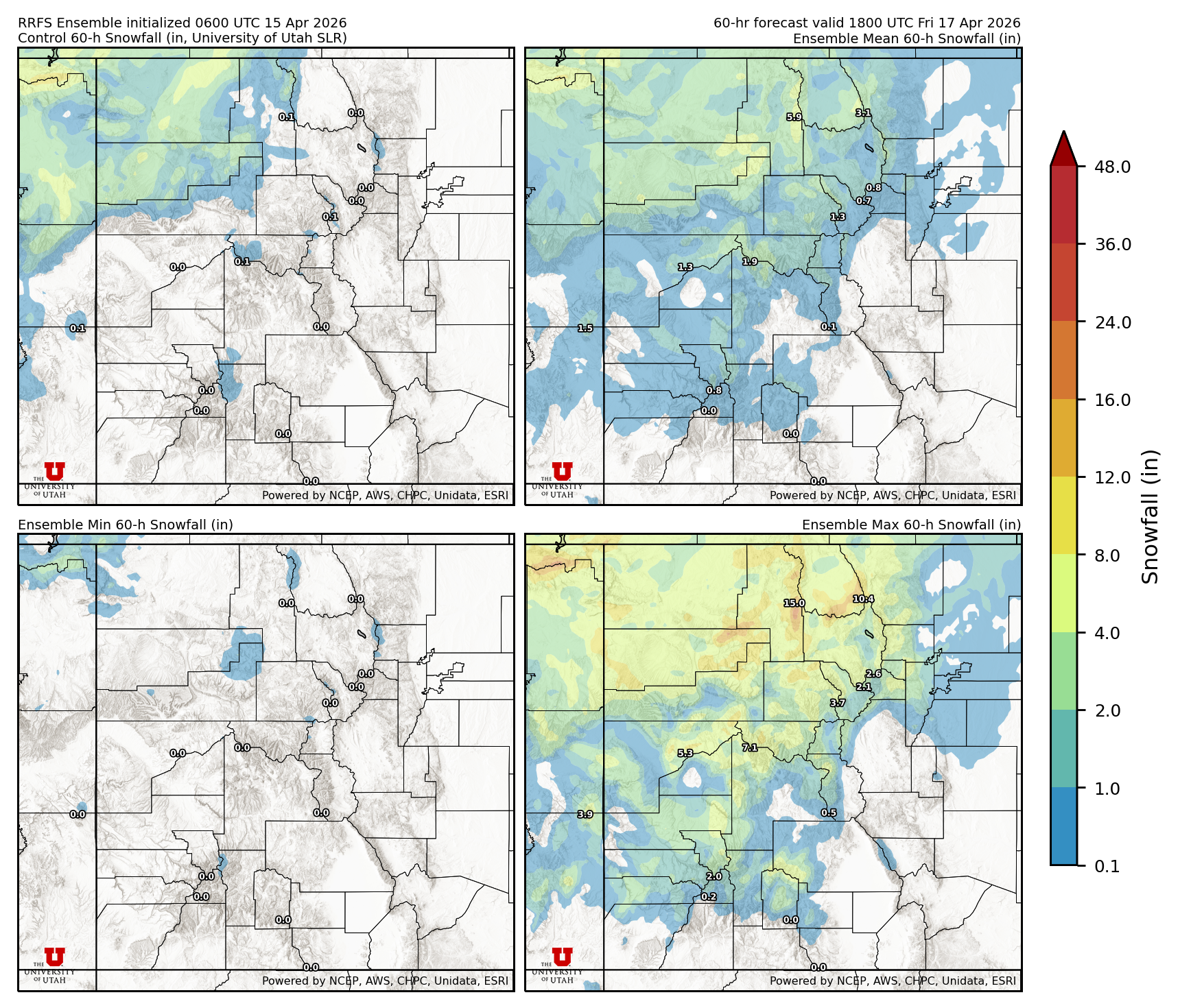 Click to enlarge the SFEF precipitation Latest RRFS snow forecast