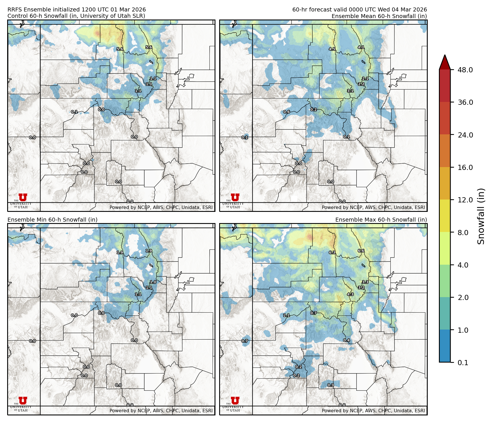 Click to enlarge the SFEF precipitation Latest RRFS snow forecast