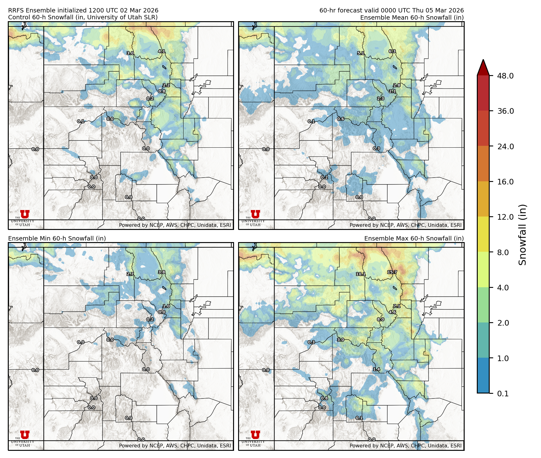 Click to enlarge the SFEF precipitation Latest RRFS snow forecast