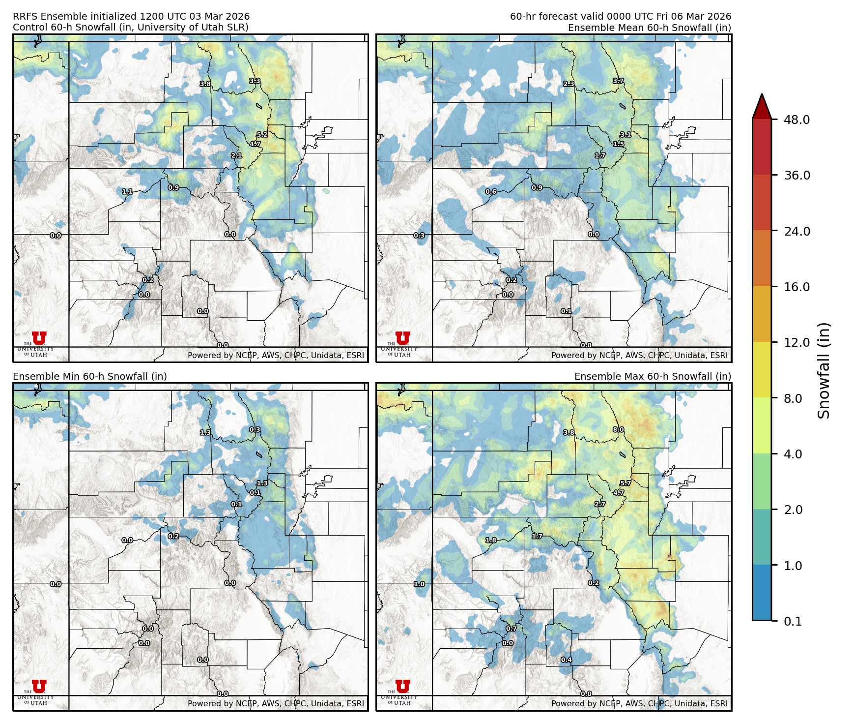 Click to enlarge the SFEF precipitation Latest RRFS snow forecast